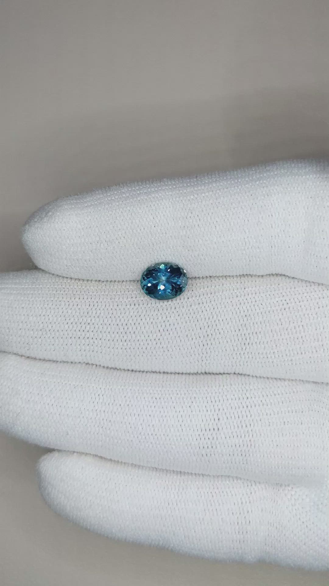 1.75 Ct. Greenish Blue Sapphire from Montana Size Video