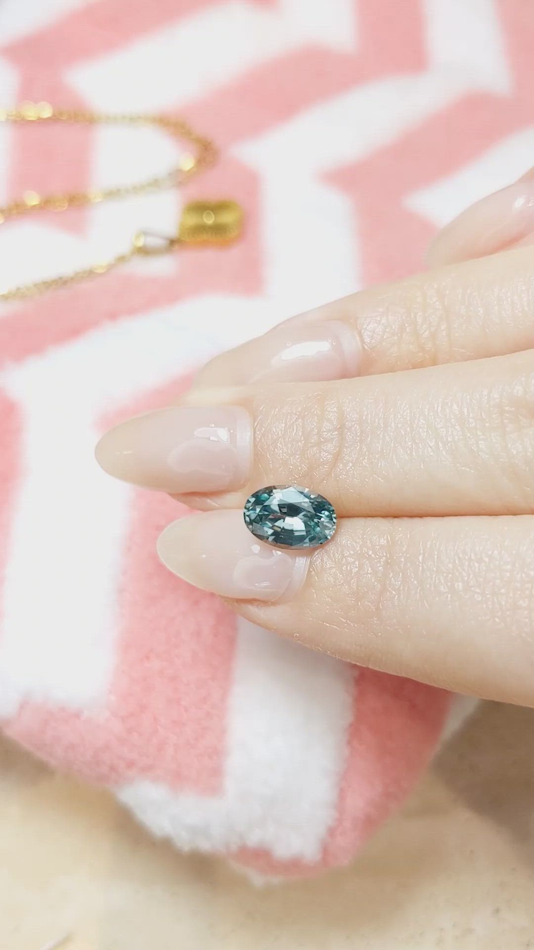2.03 Ct. Bluish Green Sapphire from Montana Size Video