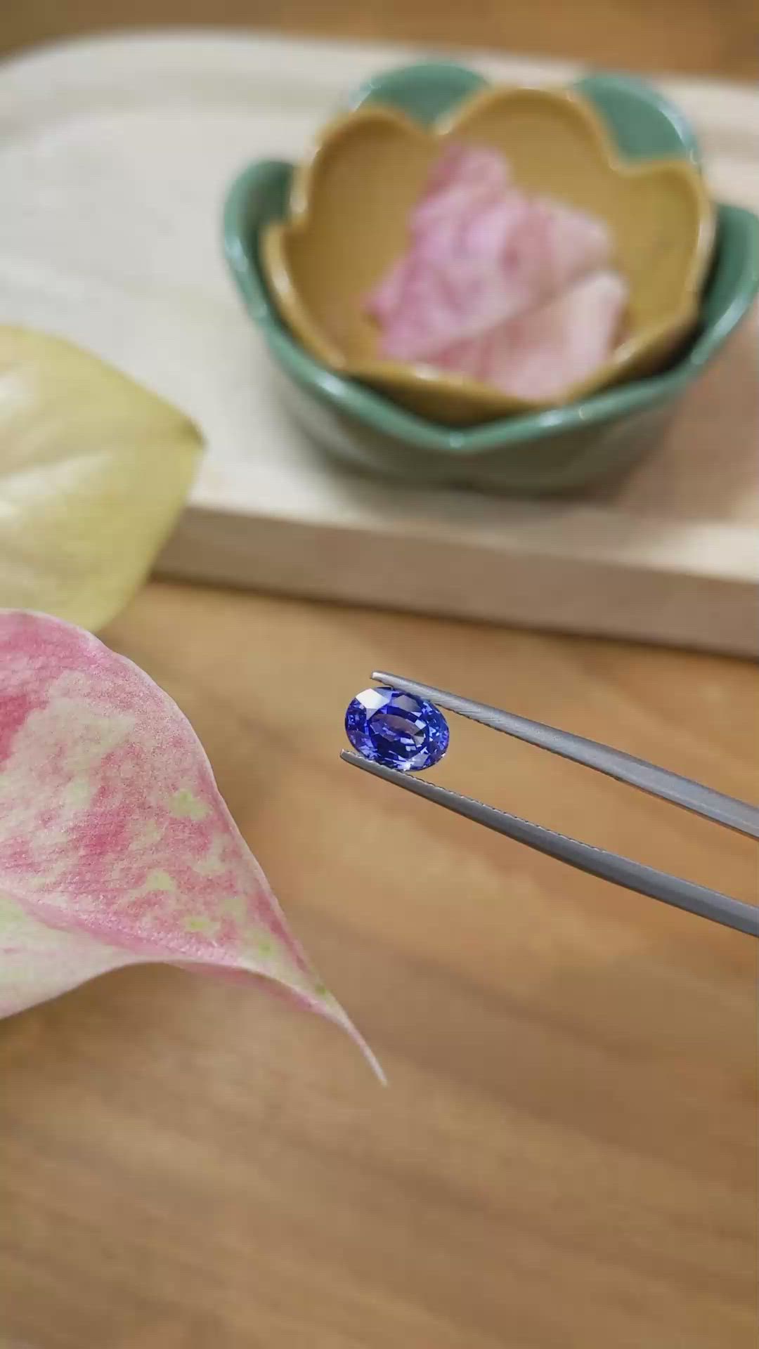 1.58 Ct. Blue Sapphire from Ceylon (Sri Lanka) Size Video