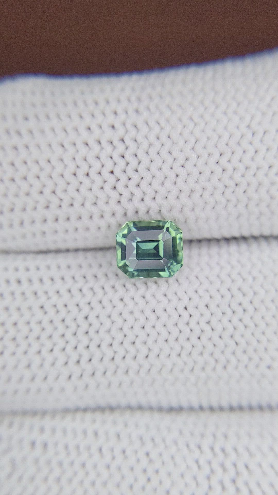 1.62 Ct. Bluish Green Sapphire from Madagascar Size Video