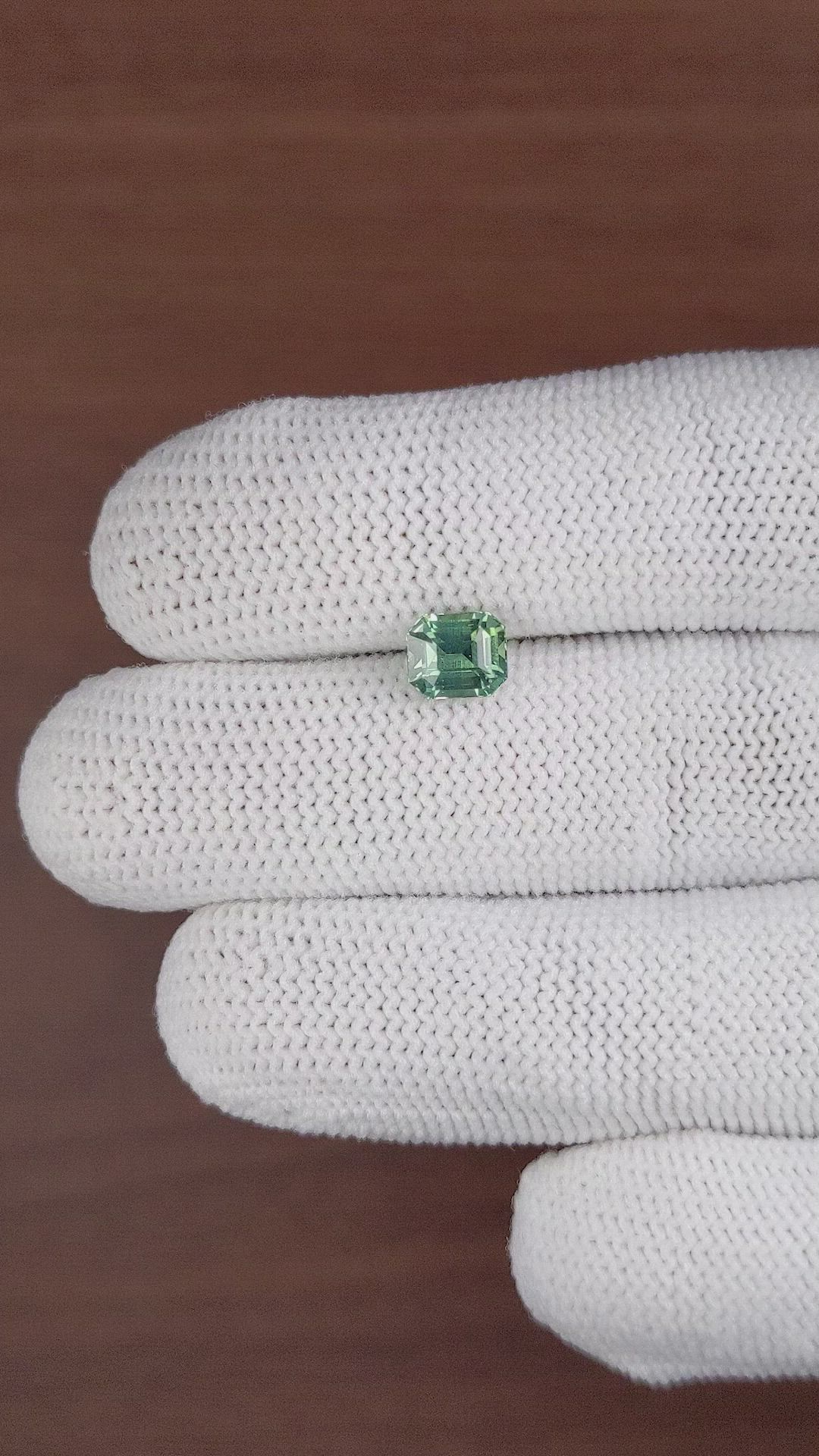1.62 Ct. Bluish Green Sapphire from Madagascar Size Video