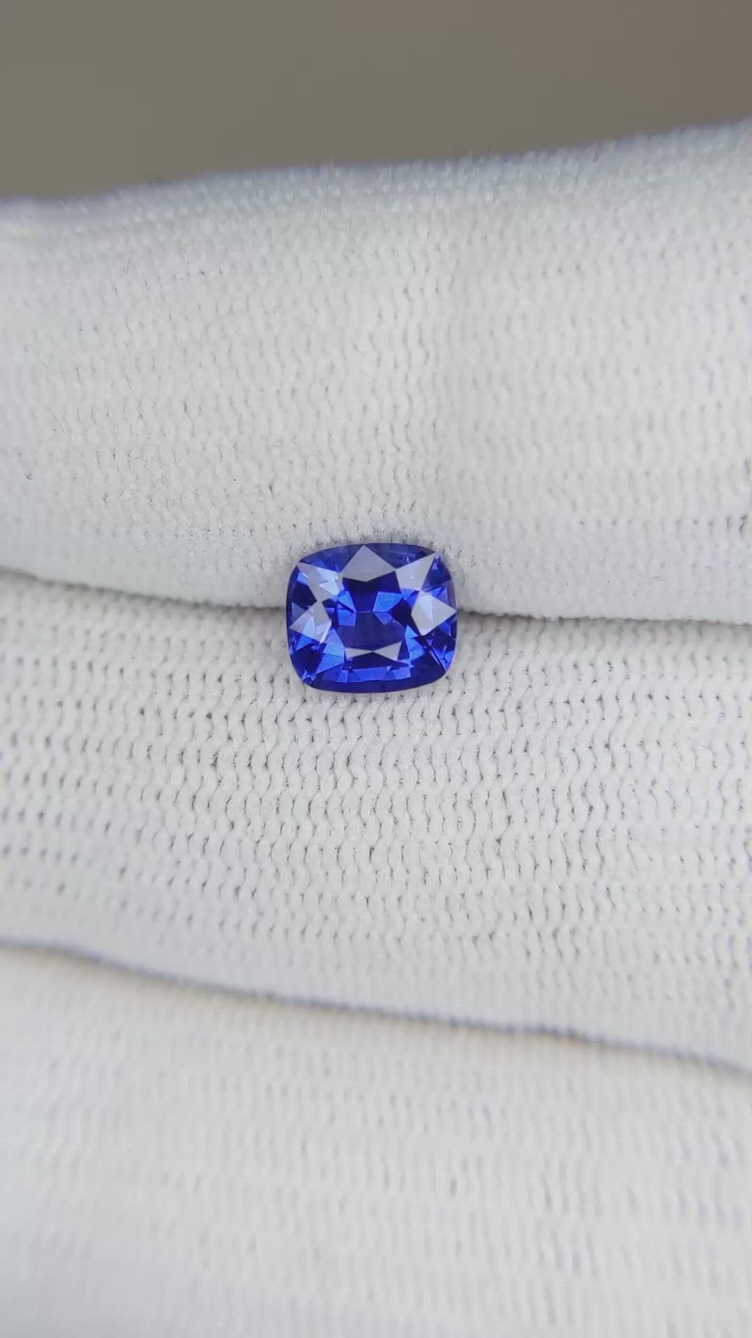 1.30 Ct. Blue Sapphire from Ceylon (Sri Lanka) Size Video