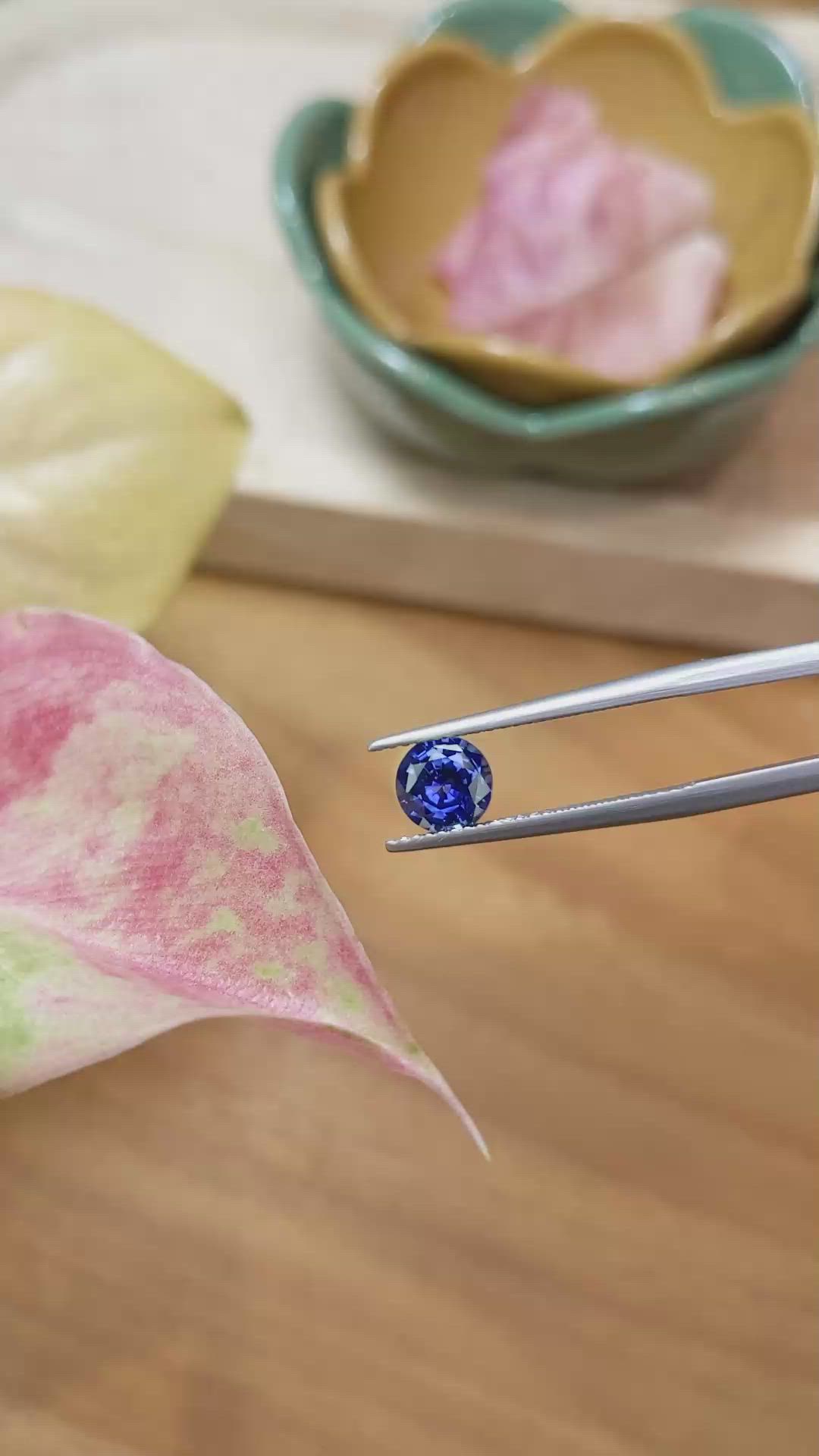 1.09 Ct. Purplish Blue Sapphire from Ceylon (Sri Lanka) Size Video
