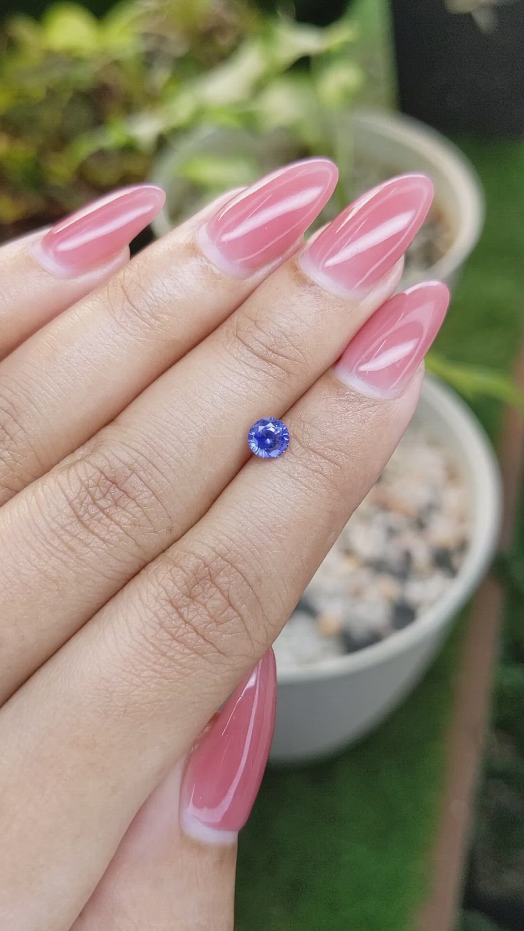 0.58 Ct. Blue Sapphire from Ceylon (Sri Lanka) Size Video