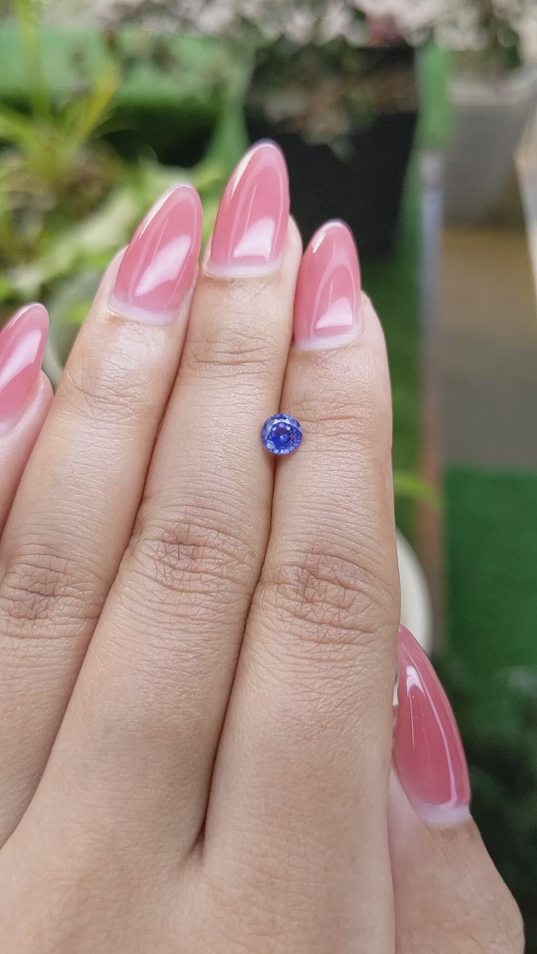 0.58 Ct. Blue Sapphire from Ceylon (Sri Lanka) Size Video