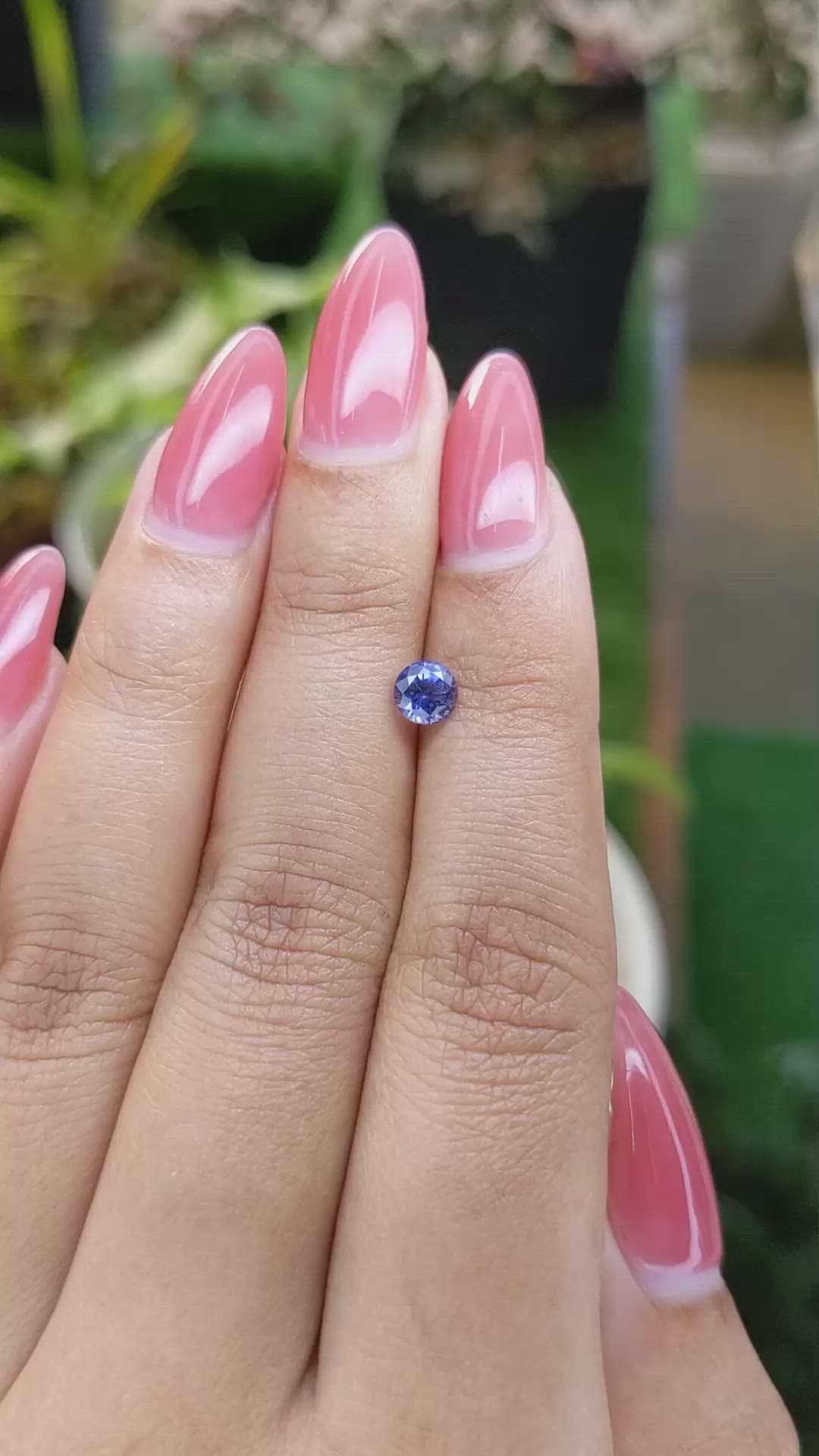 0.62 Ct. Blue Sapphire from Ceylon (Sri Lanka) Size Video