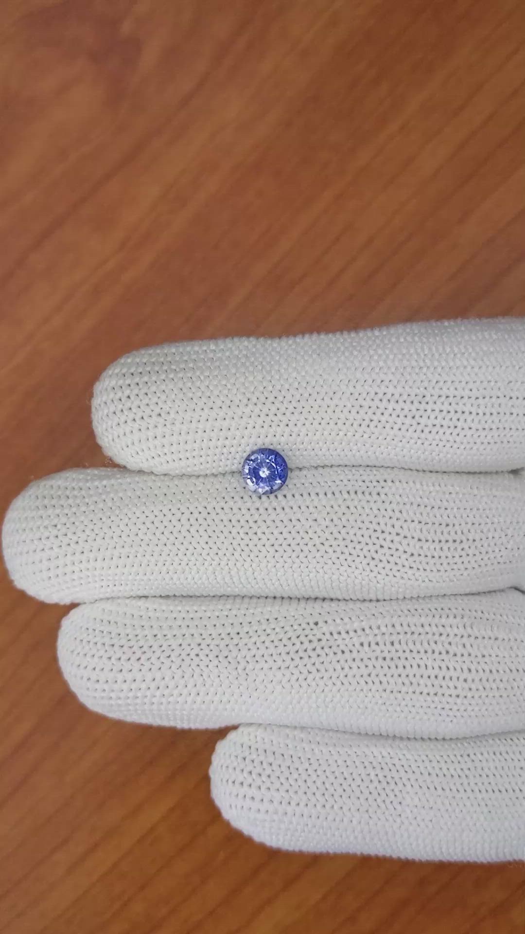 0.87 Ct. Blue Sapphire from Ceylon (Sri Lanka) Size Video