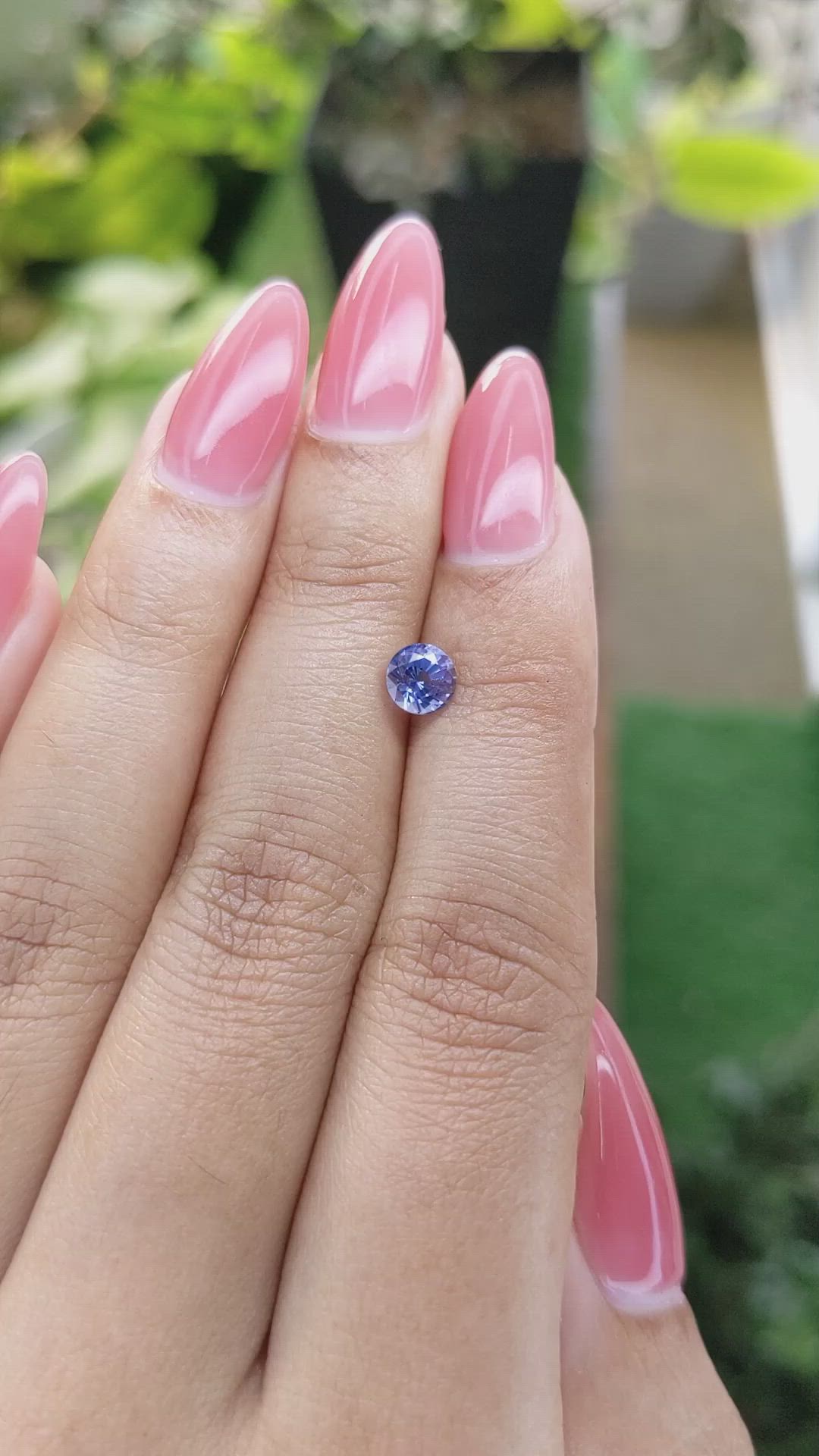 0.81 Ct. Violet Sapphire from Ceylon (Sri Lanka) Size Video
