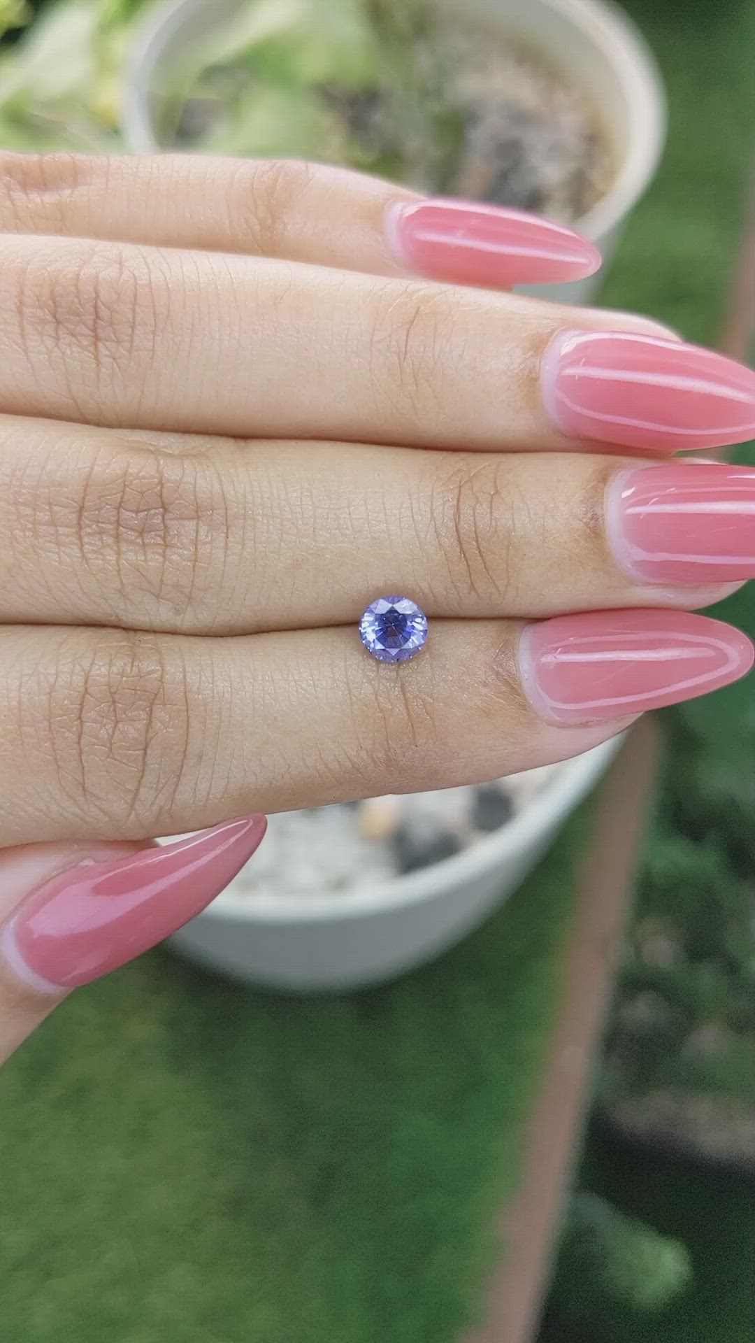 0.81 Ct. Violet Sapphire from Ceylon (Sri Lanka) Size Video