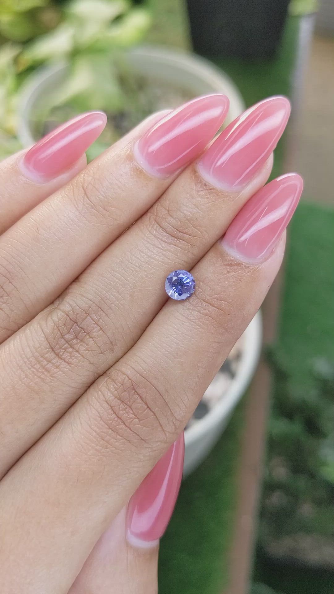 0.81 Ct. Violet Sapphire from Ceylon (Sri Lanka) Size Video