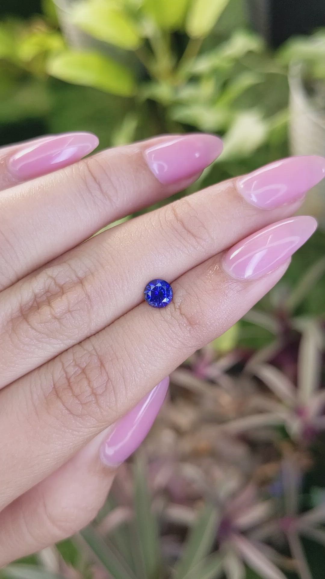 0.68 Ct. Blue Sapphire from Ceylon (Sri Lanka) Size Video
