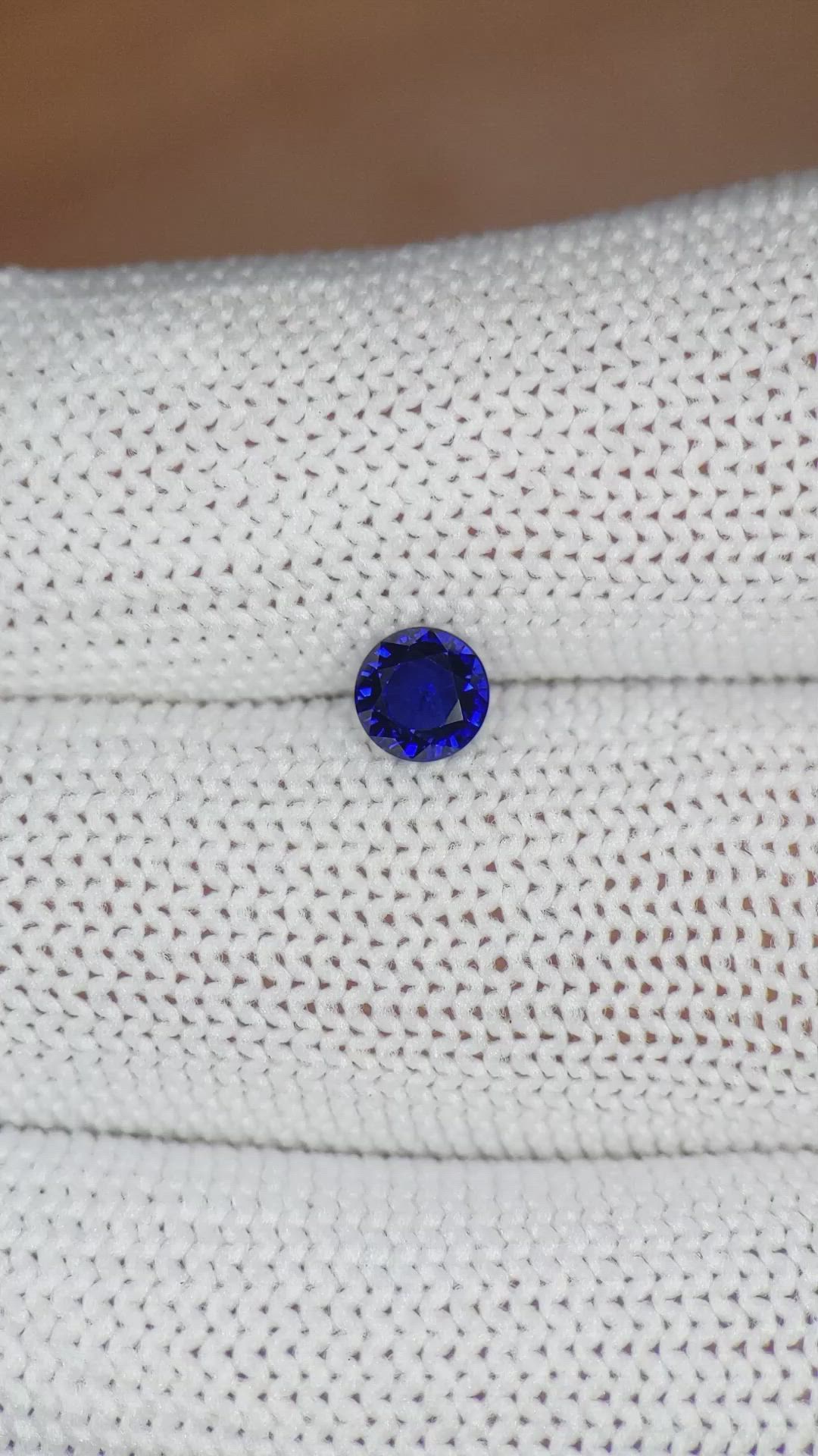 0.63 Ct. Blue Sapphire from Ceylon (Sri Lanka) Size Video