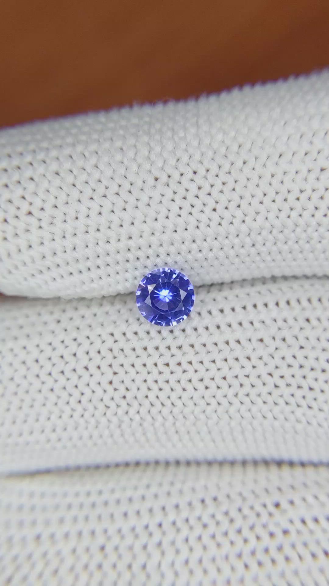 0.58 Ct. Blue Sapphire from Ceylon (Sri Lanka) Size Video