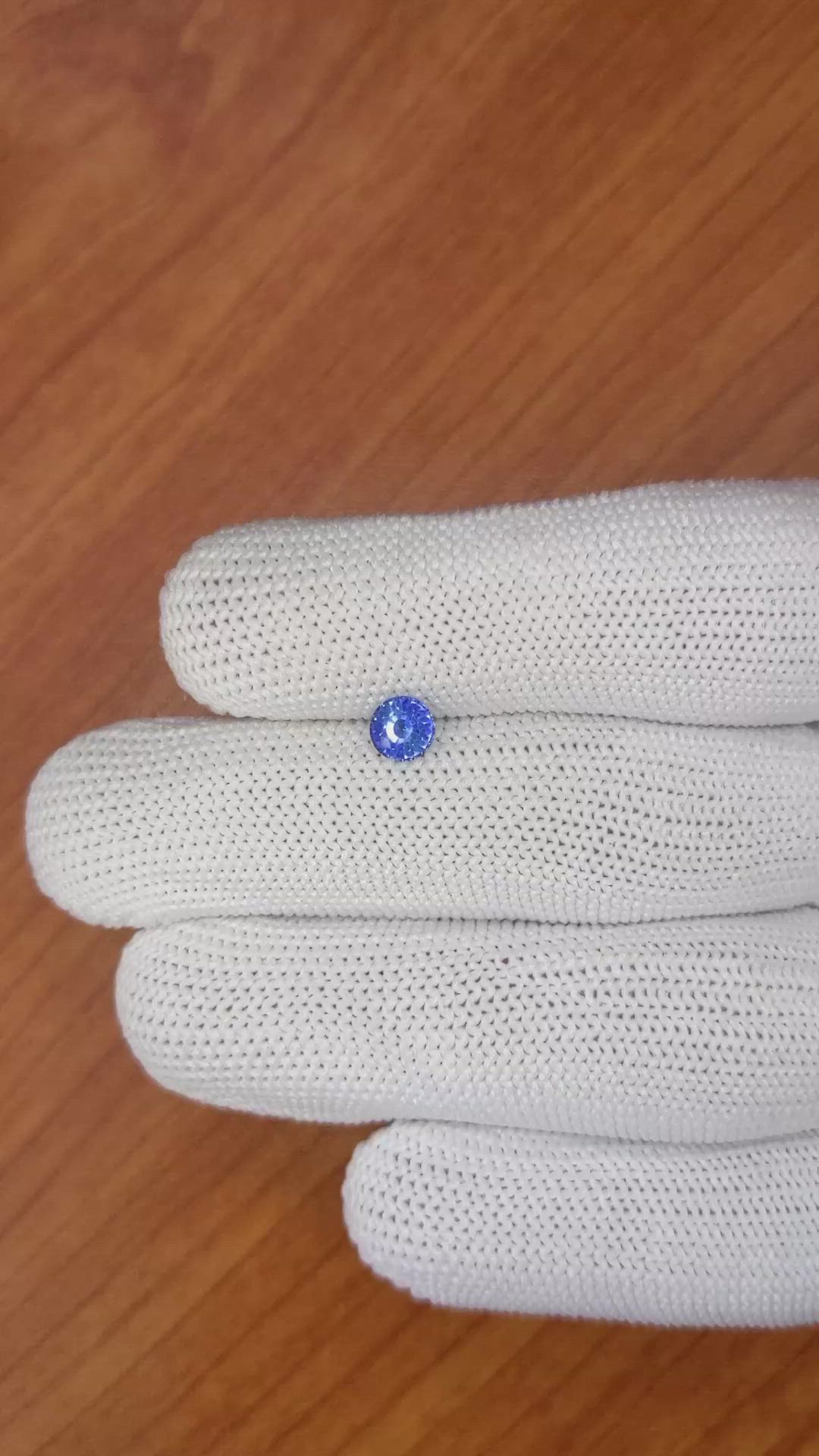 0.64 Ct. Blue Sapphire from Ceylon (Sri Lanka) Size Video