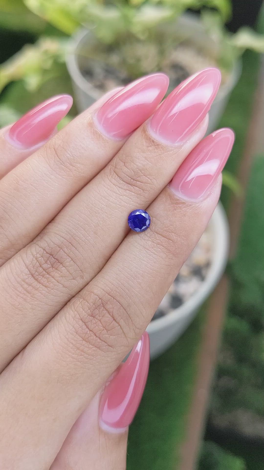 0.58 Ct. Blue Sapphire from Ceylon (Sri Lanka) Size Video