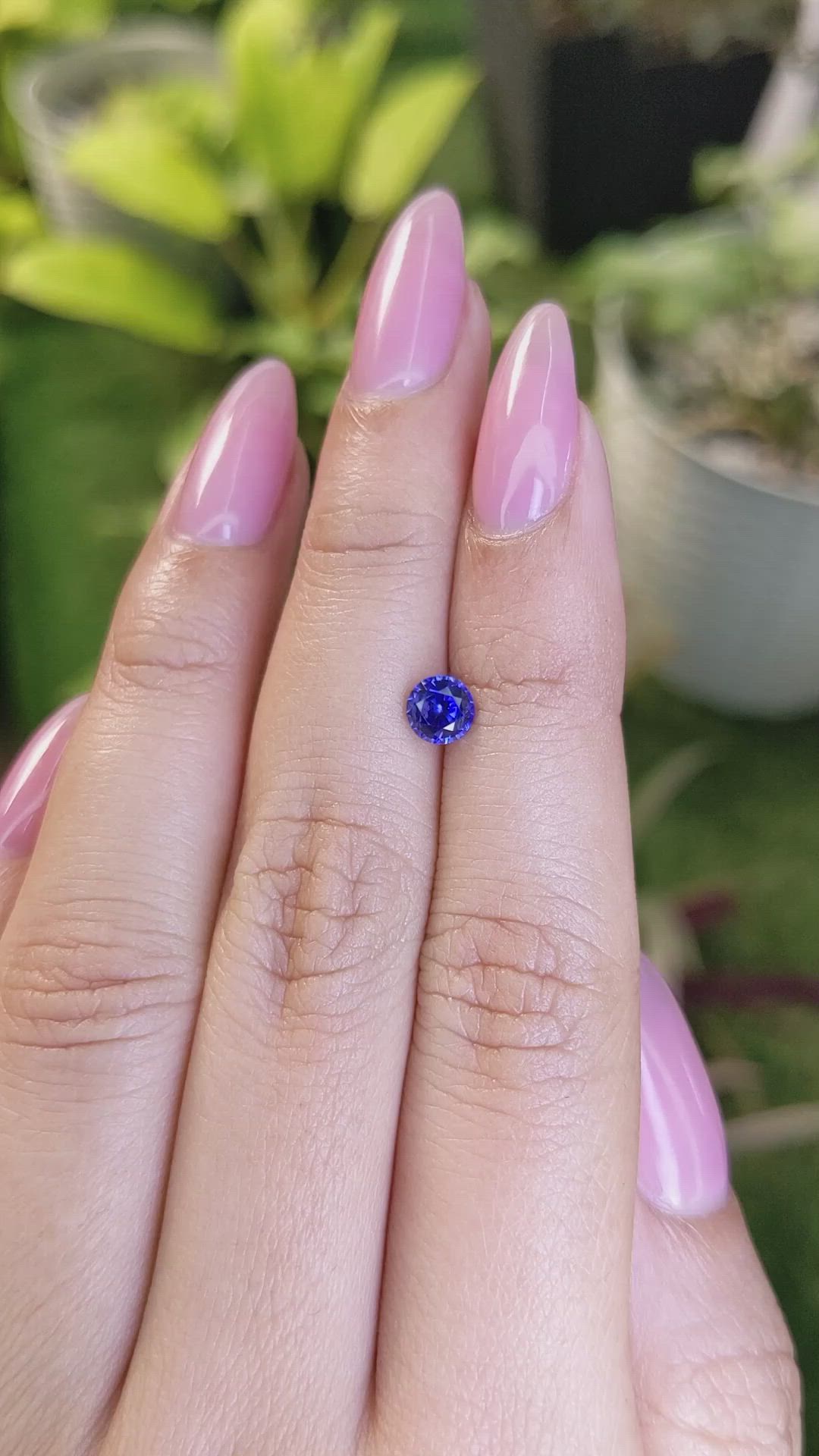 0.78 Ct. Blue Sapphire from Ceylon (Sri Lanka) Size Video