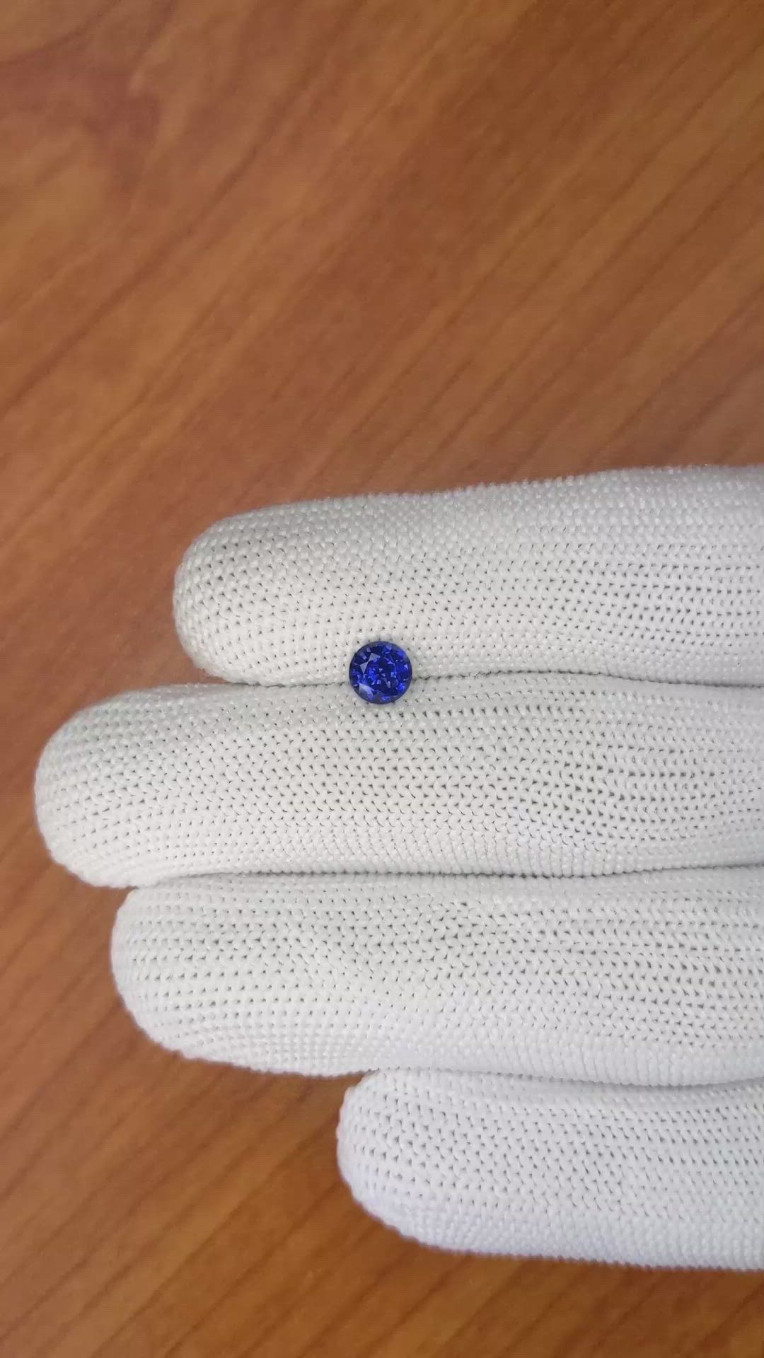 0.69 Ct. Blue Sapphire from Ceylon (Sri Lanka) Size Video