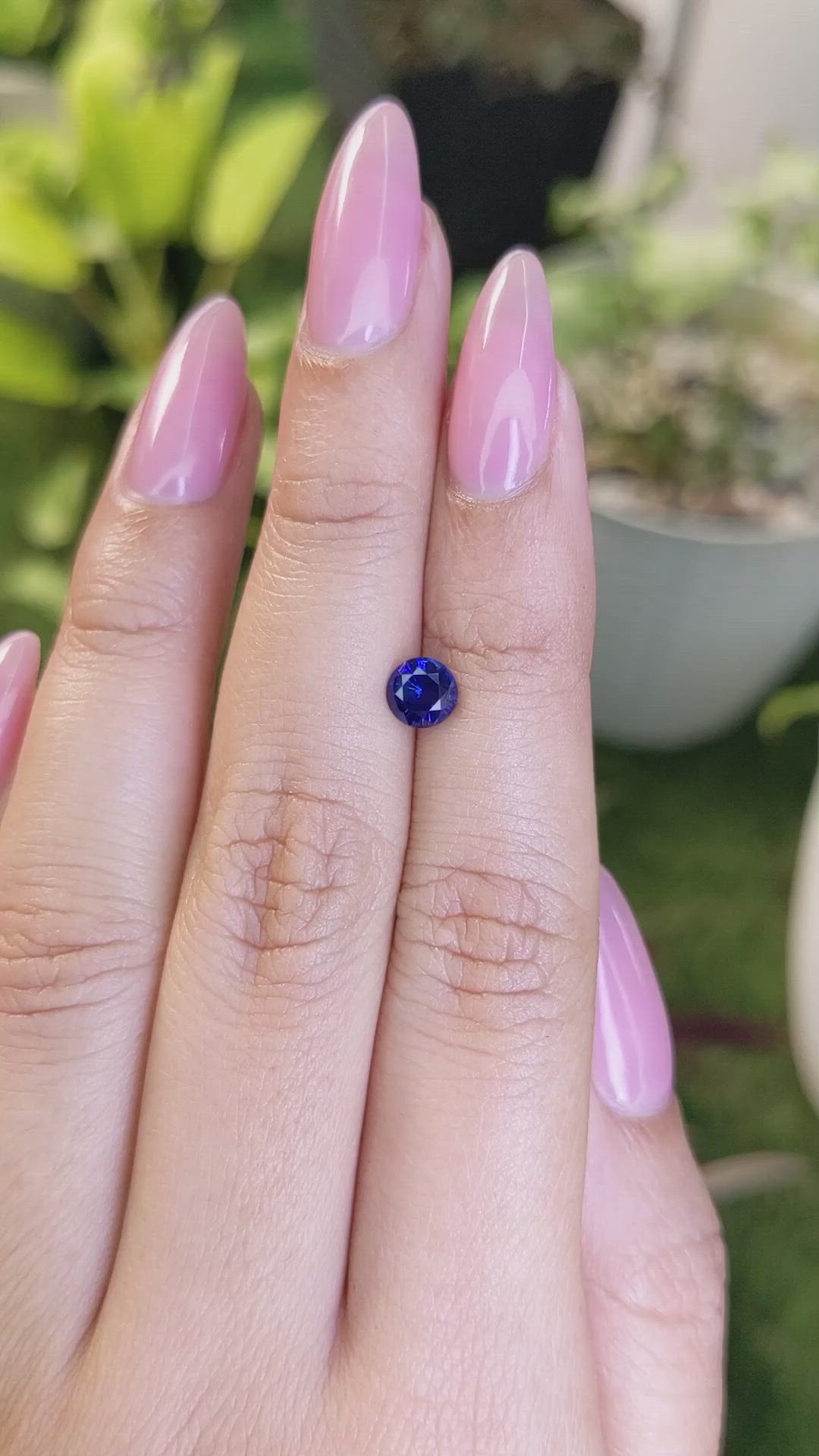 0.69 Ct. Blue Sapphire from Ceylon (Sri Lanka) Size Video