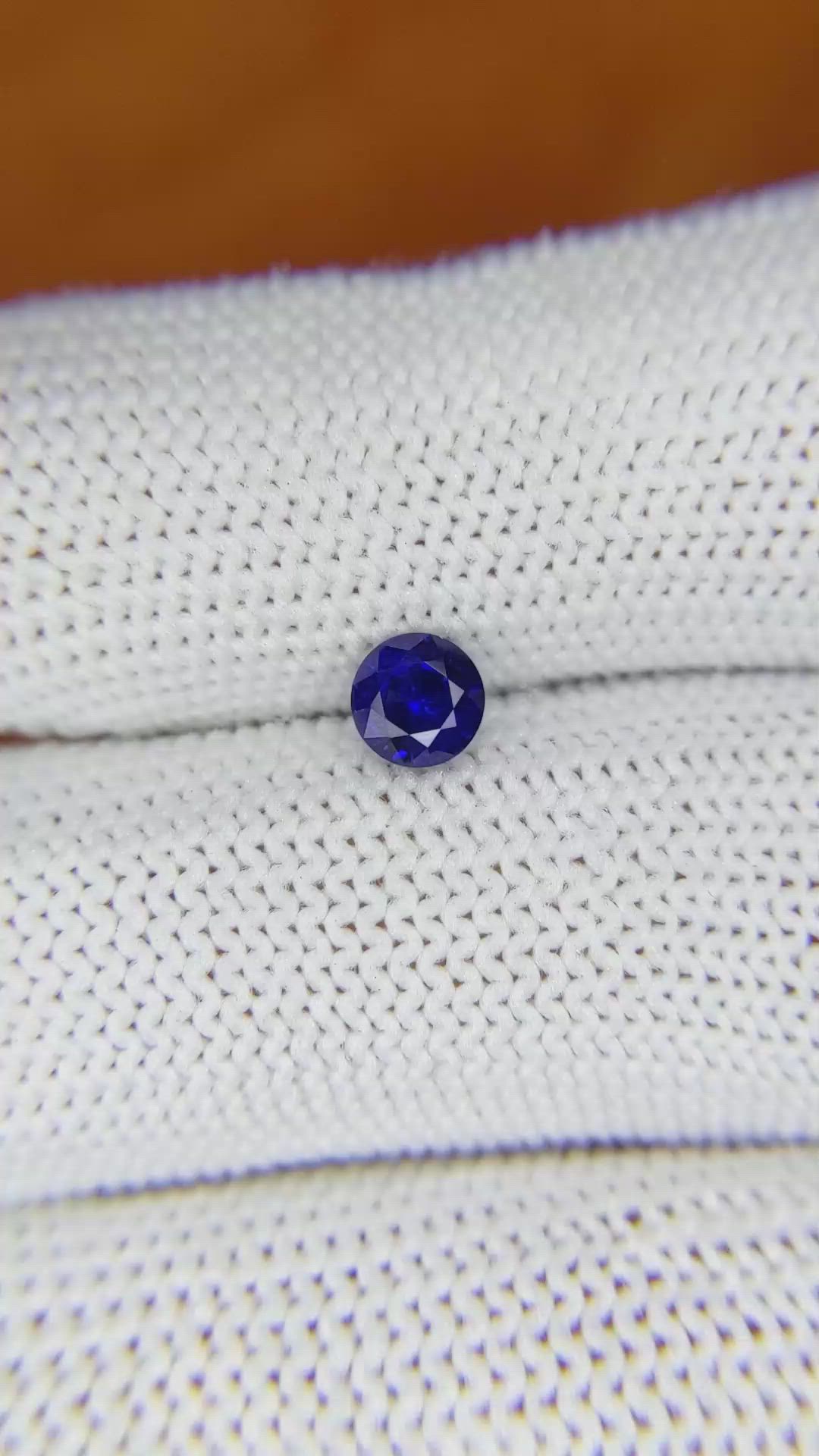 0.63 Ct. Purplish Blue Sapphire from Ceylon (Sri Lanka) Size Video