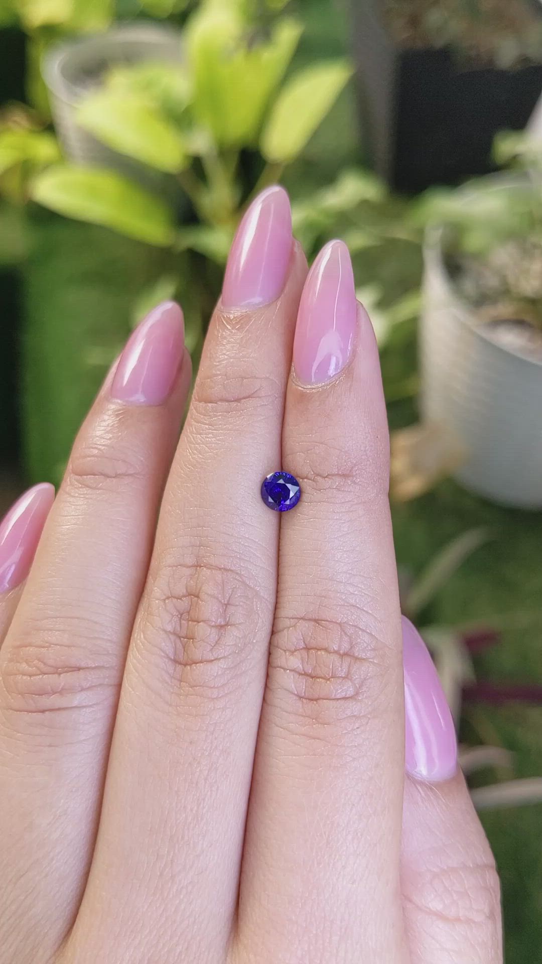 0.63 Ct. Purplish Blue Sapphire from Ceylon (Sri Lanka) Size Video