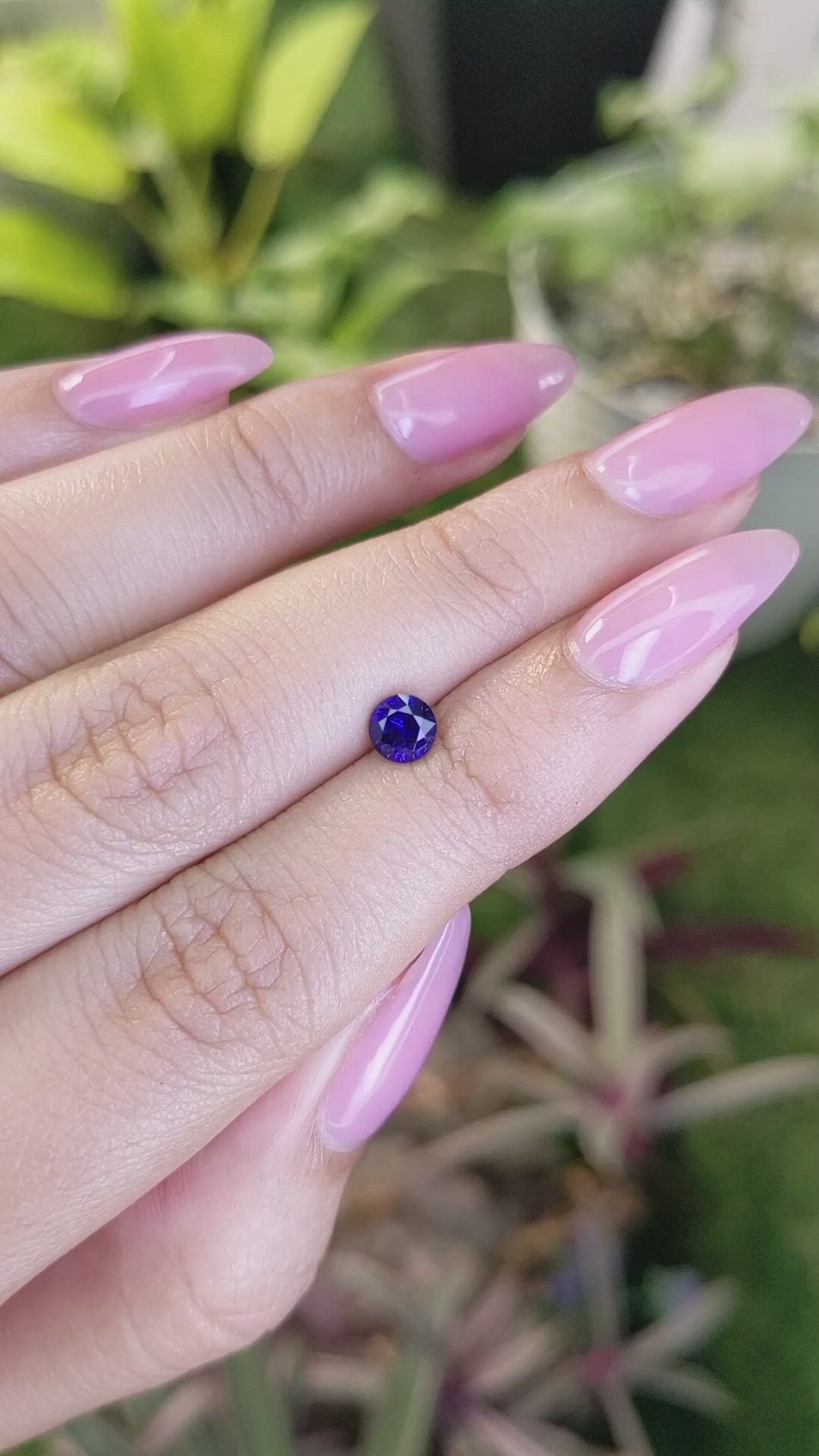 0.63 Ct. Purplish Blue Sapphire from Ceylon (Sri Lanka) Size Video