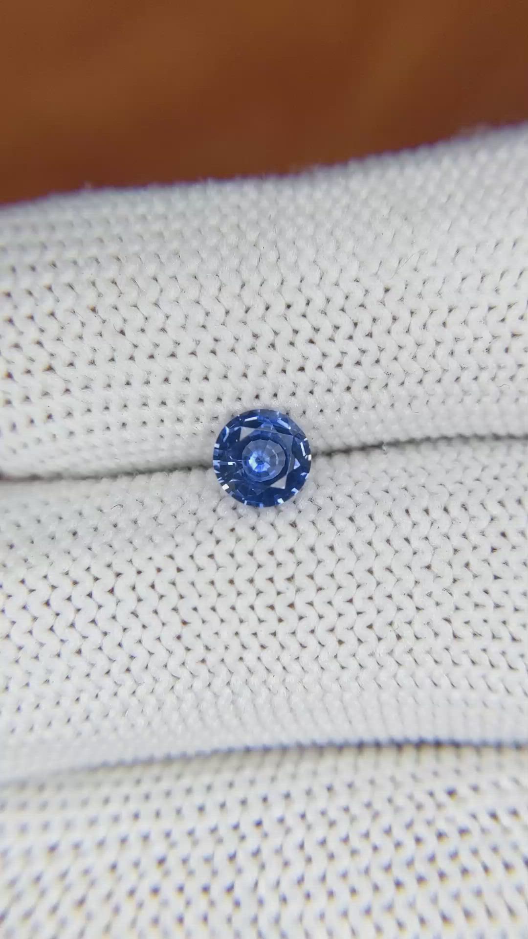 0.64 Ct. Blue Sapphire from Ceylon (Sri Lanka) Size Video