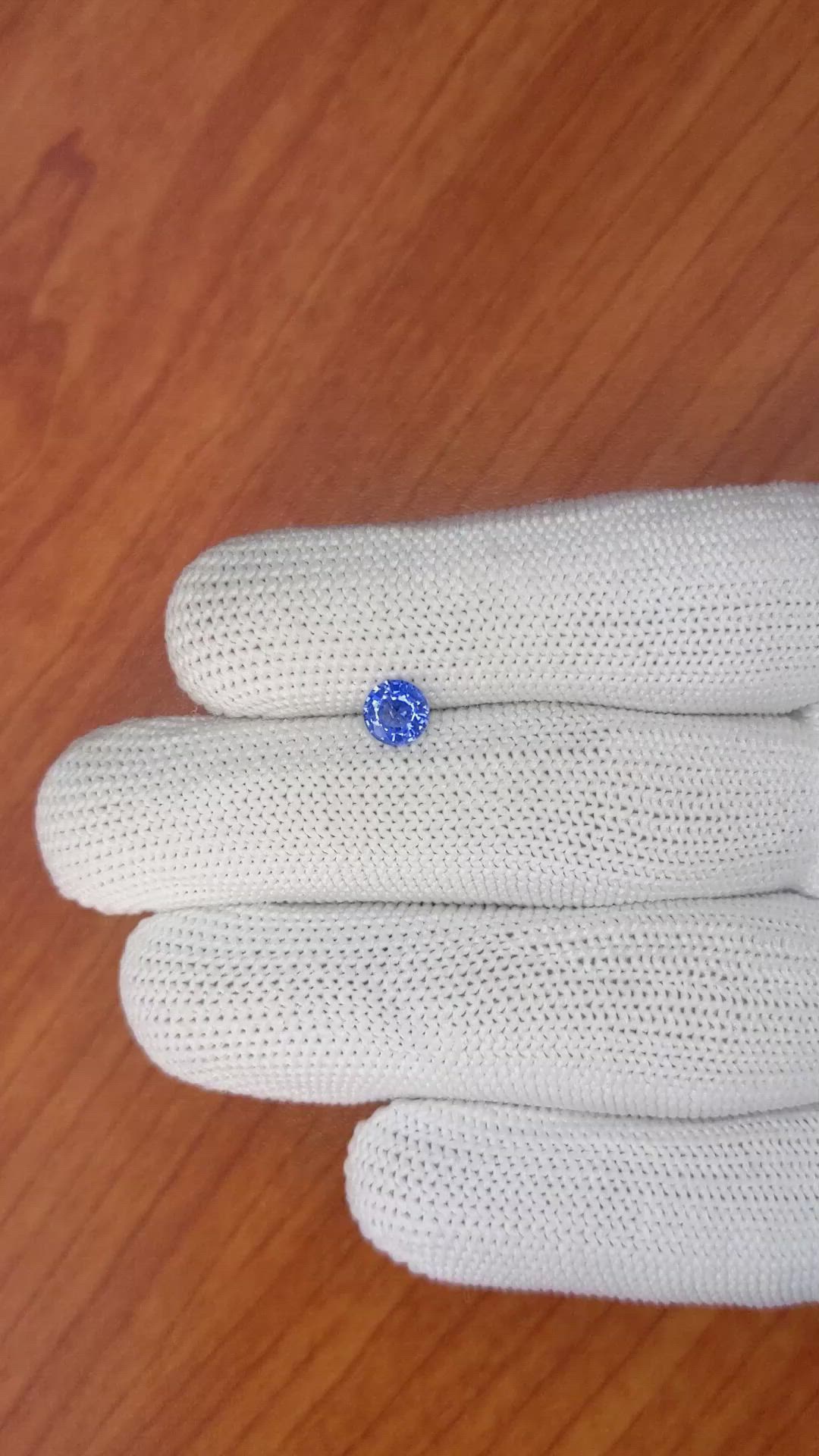 0.64 Ct. Blue Sapphire from Ceylon (Sri Lanka) Size Video