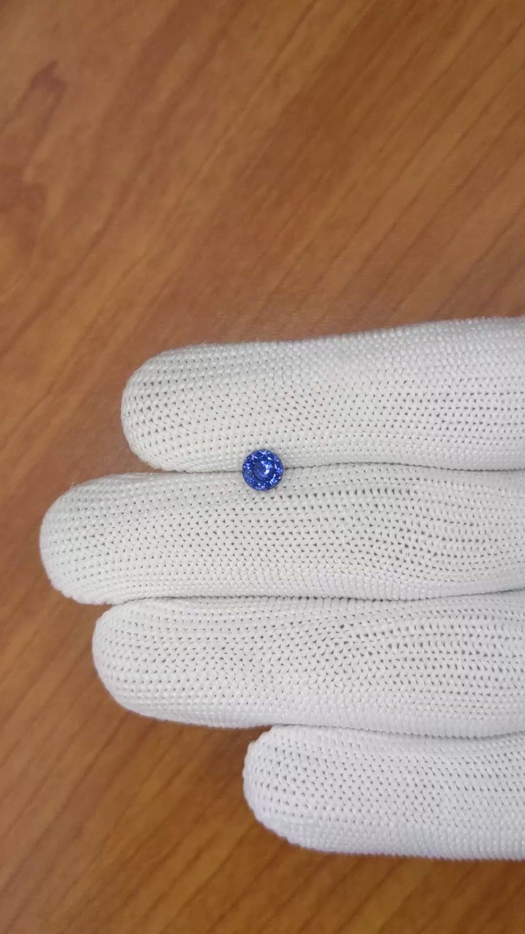 0.66 Ct. Blue Sapphire from Ceylon (Sri Lanka) Size Video