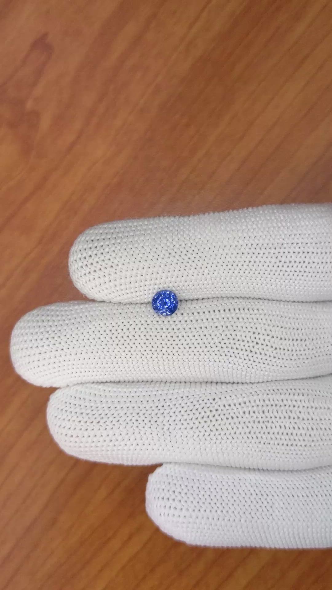 0.57 Ct. Blue Sapphire from Ceylon (Sri Lanka) Size Video