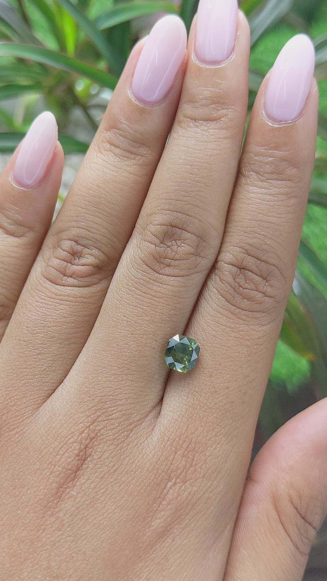 2.01 Ct. Yellowish Green Sapphire from Madagascar Size Video