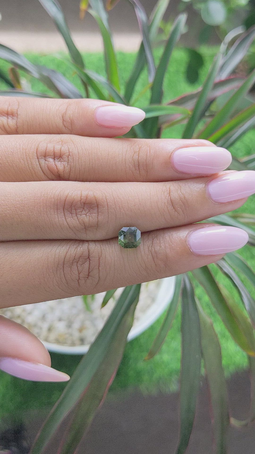 2.01 Ct. Yellowish Green Sapphire from Madagascar Size Video