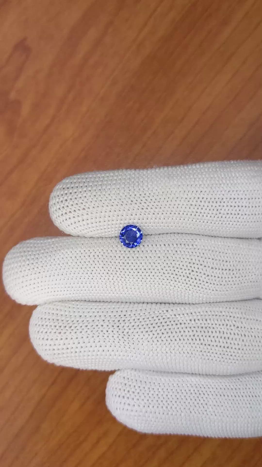 0.58 Ct. Blue Sapphire from Ceylon (Sri Lanka) Size Video