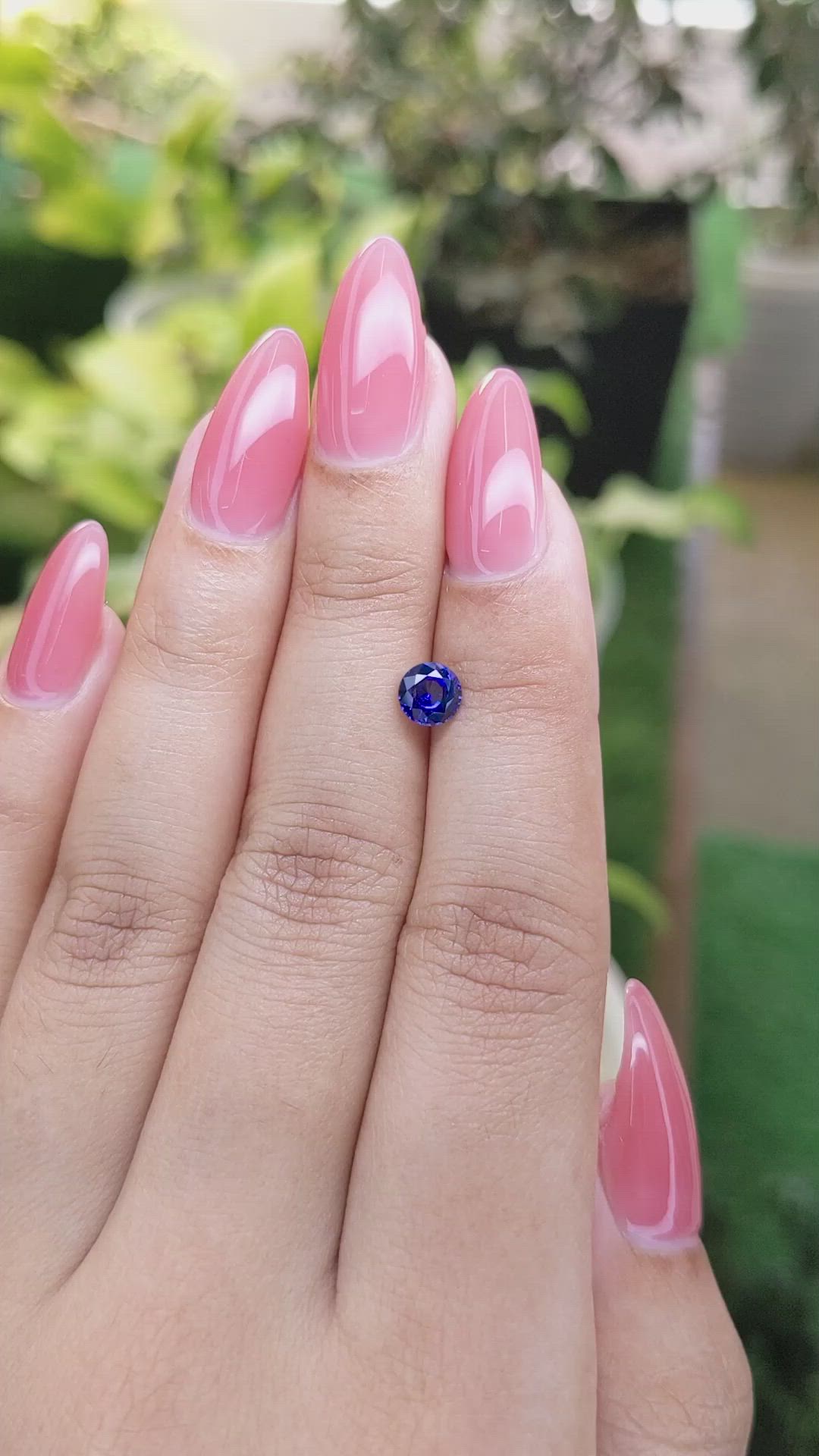 0.74 Ct. Purplish Blue Sapphire from Ceylon (Sri Lanka) Size Video