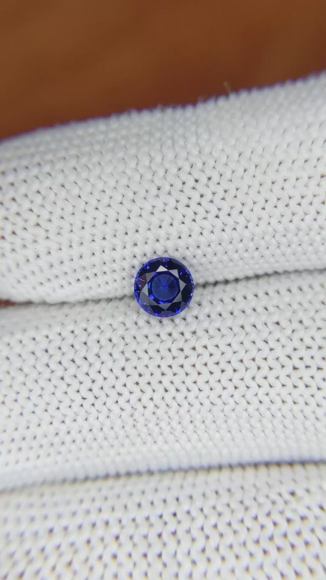 0.74 Ct. Purplish Blue Sapphire from Ceylon (Sri Lanka) Size Video