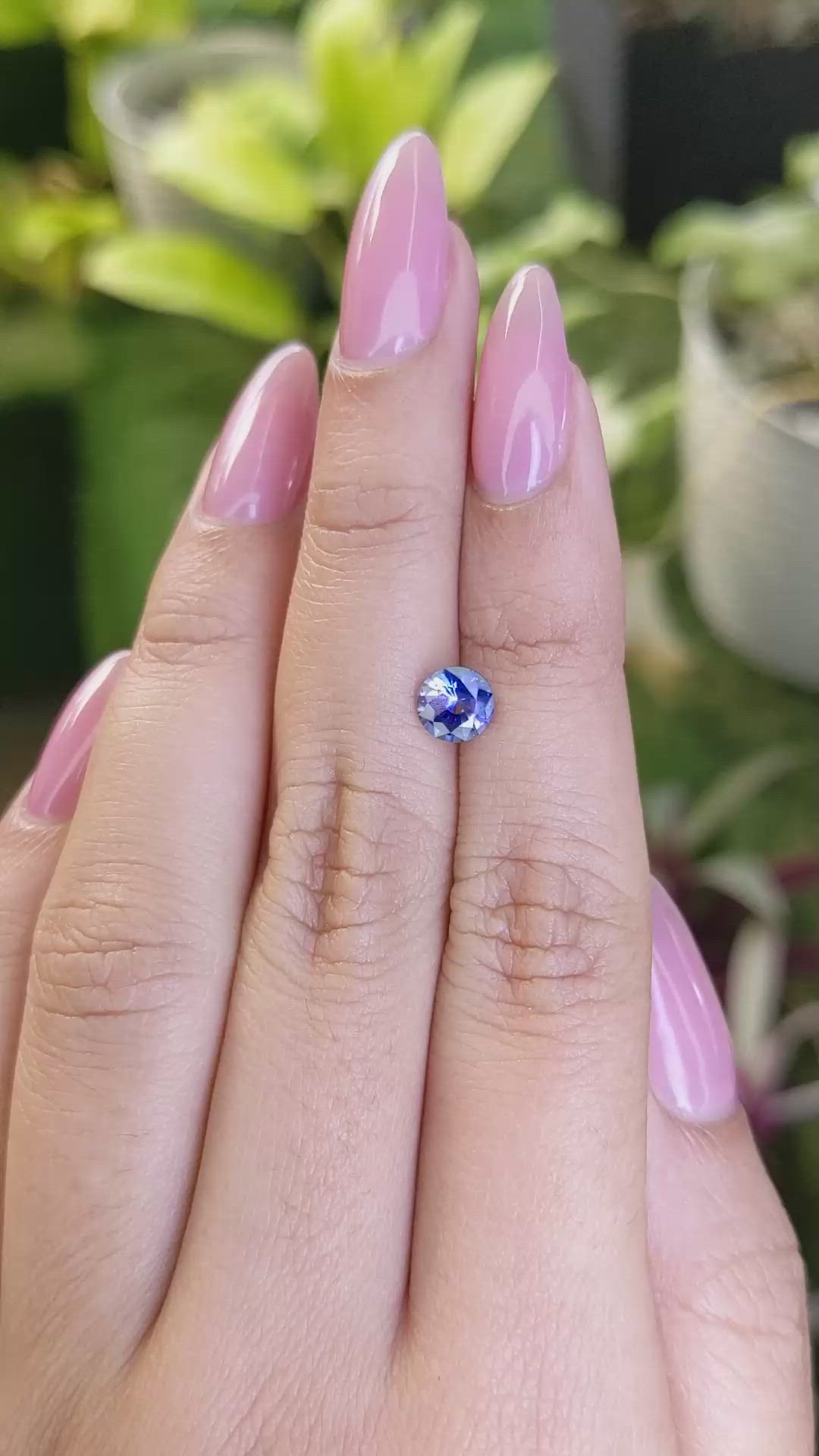 0.89 Ct. Purplish Blue Sapphire from Ceylon (Sri Lanka) Size Video