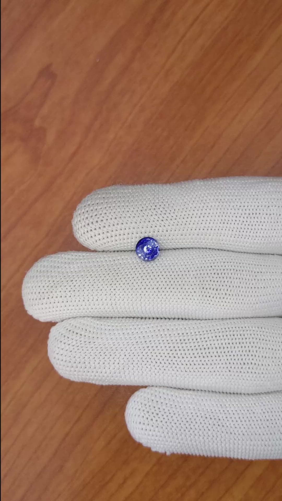 0.89 Ct. Purplish Blue Sapphire from Ceylon (Sri Lanka) Size Video