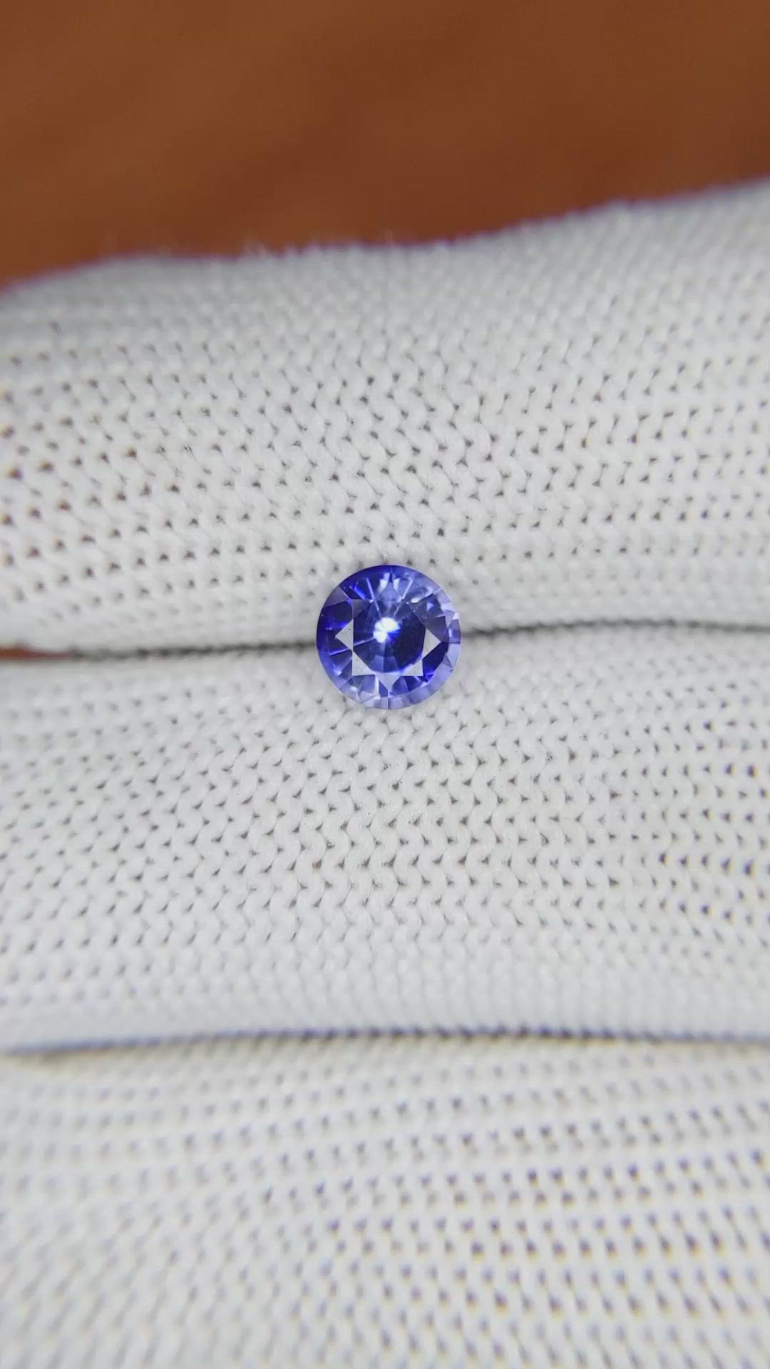 0.89 Ct. Purplish Blue Sapphire from Ceylon (Sri Lanka) Size Video