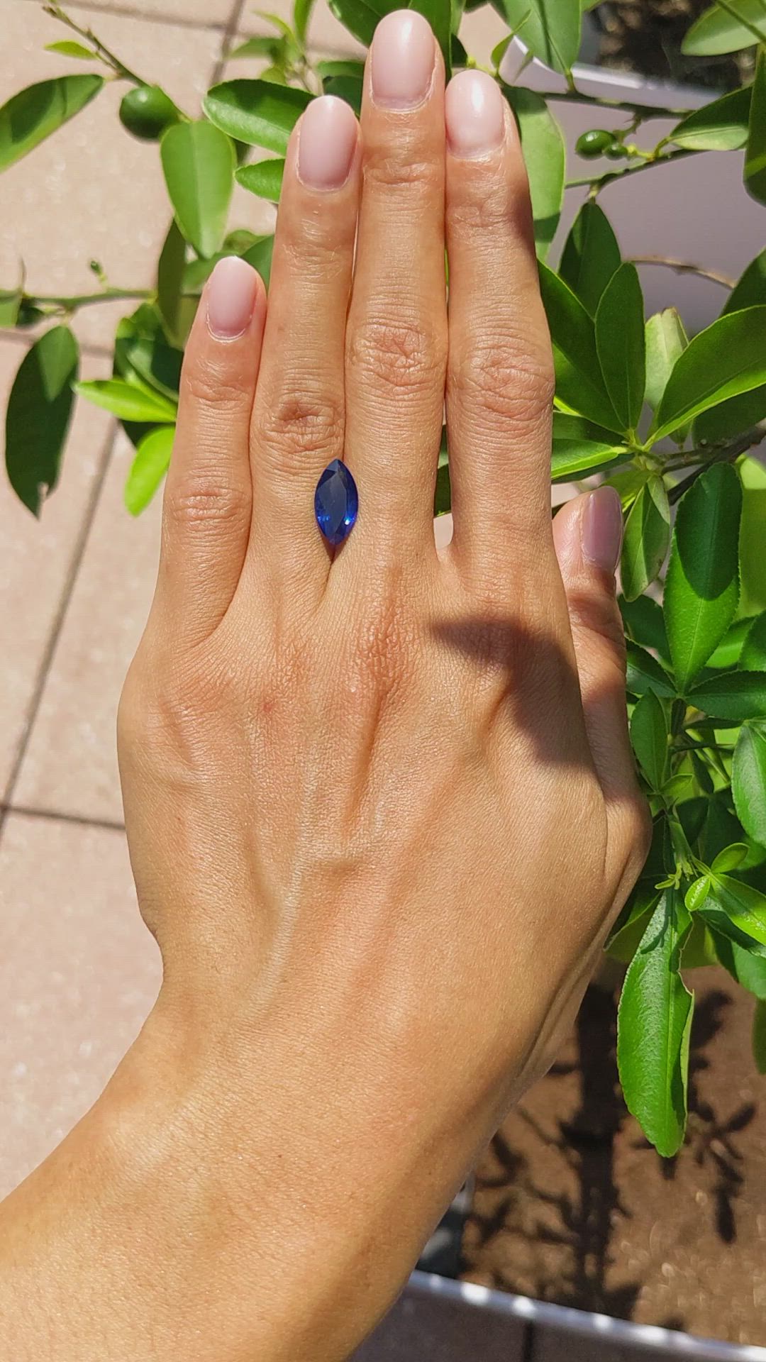 3.07 Ct. Blue Sapphire from Ceylon (Sri Lanka) Size Video
