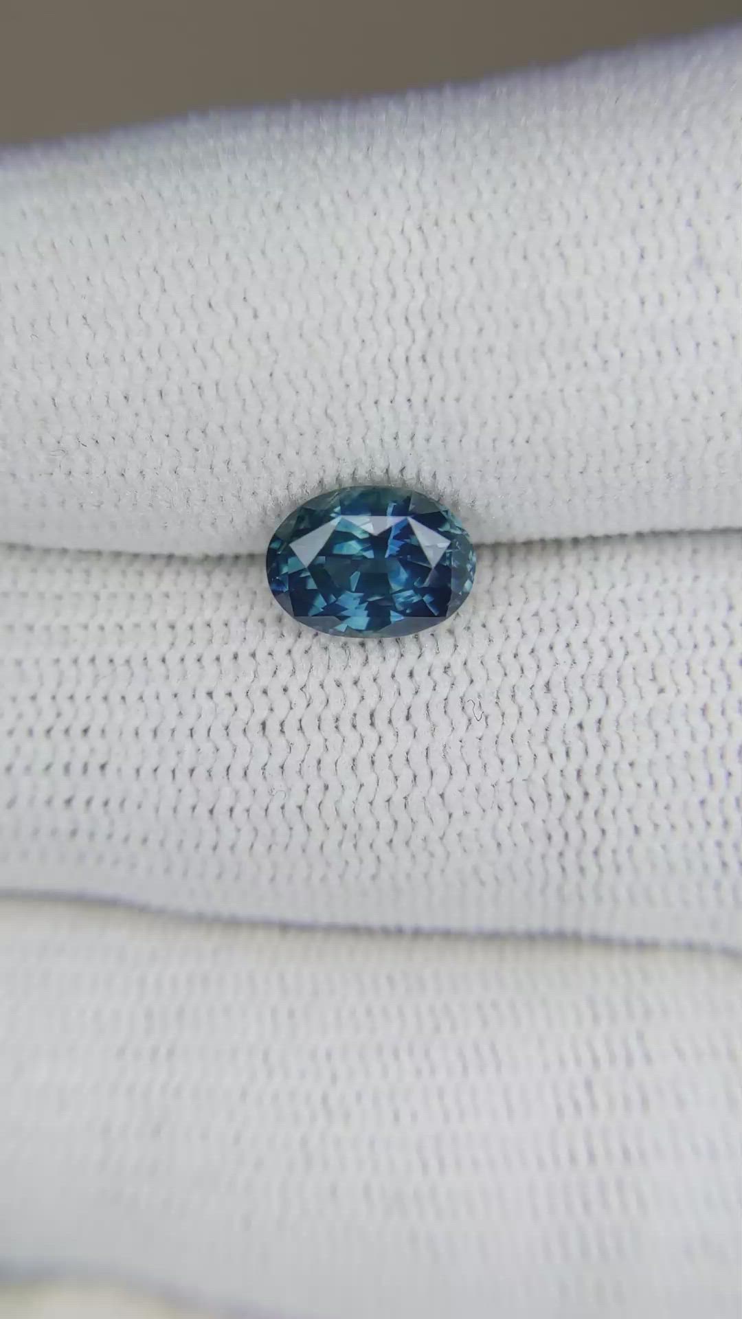 1.94 Ct. Greenish Blue Sapphire from Ceylon (Sri Lanka) Size Video