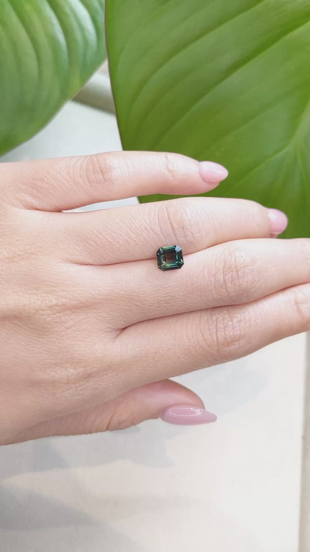 1.49 Ct. Bluish Green Sapphire from Ceylon (Sri Lanka) Size Video