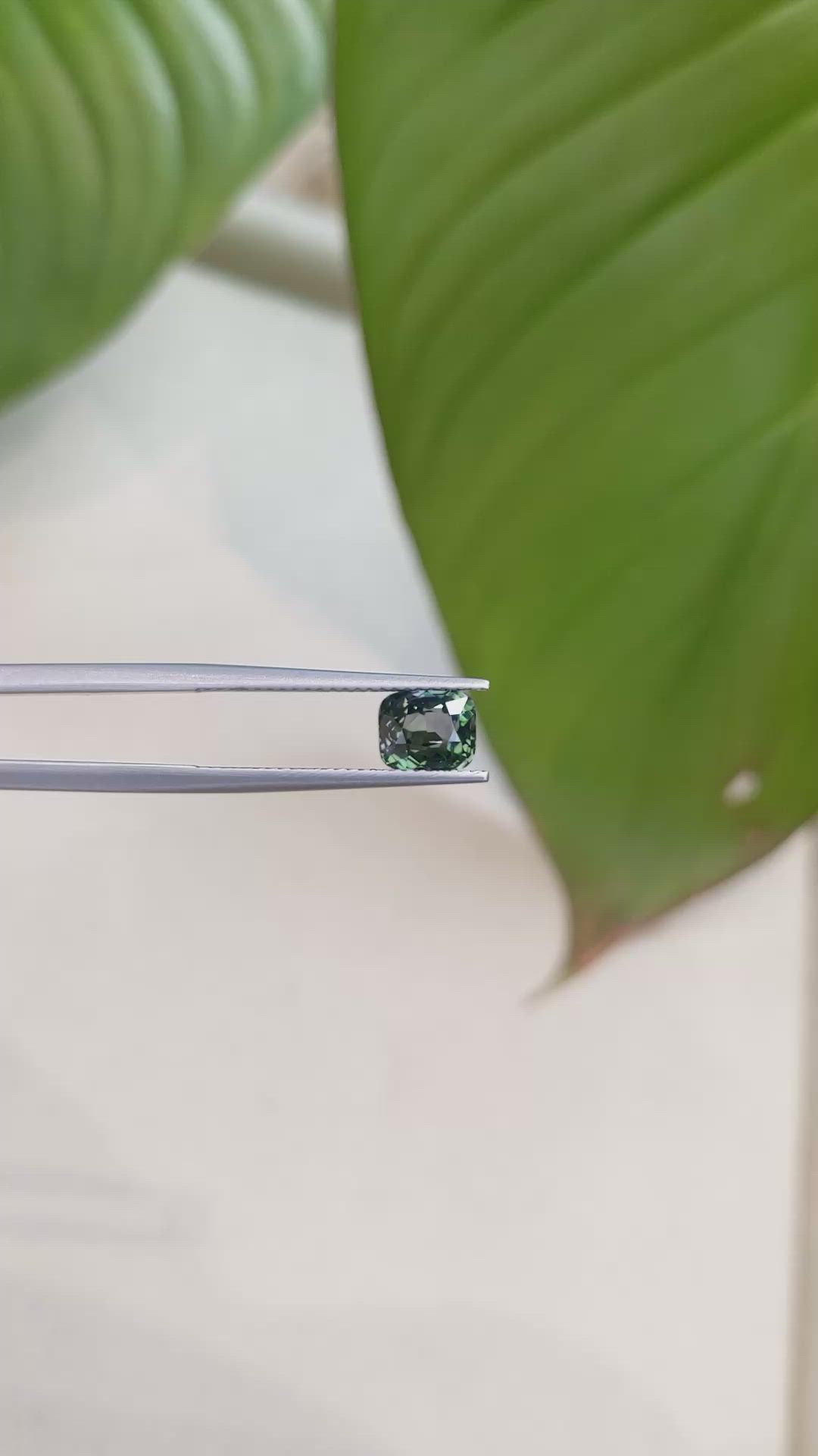 2.01 Ct. Bluish Green Sapphire from Ceylon (Sri Lanka) Size Video
