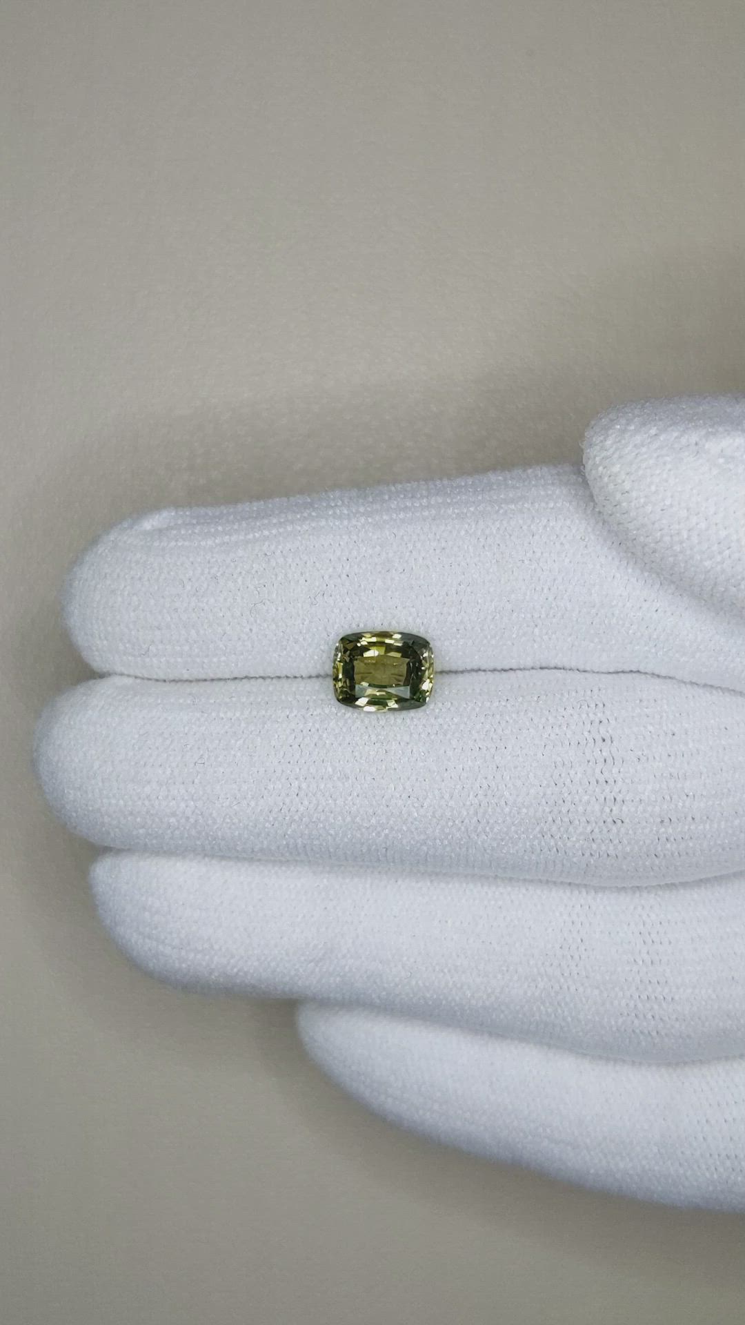 1.86 Ct. Yellowish Green Sapphire from Ceylon (Sri Lanka) Size Video