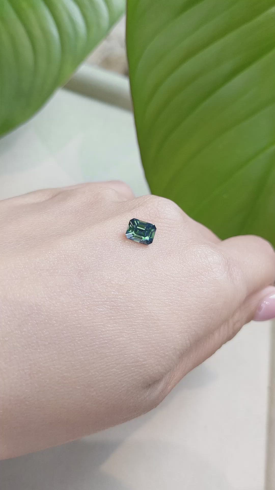 1.58 Ct. Bluish Green Sapphire from Ceylon (Sri Lanka) Size Video