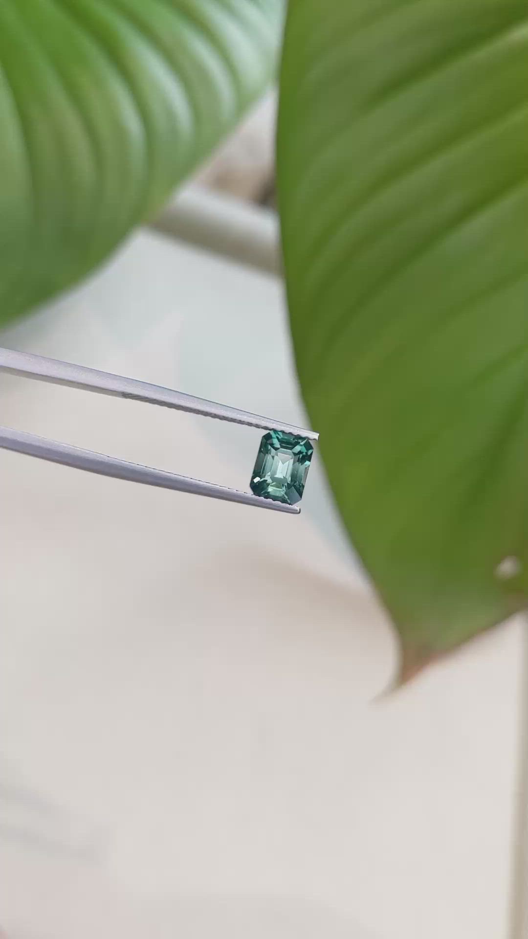 1.58 Ct. Bluish Green Sapphire from Ceylon (Sri Lanka) Size Video