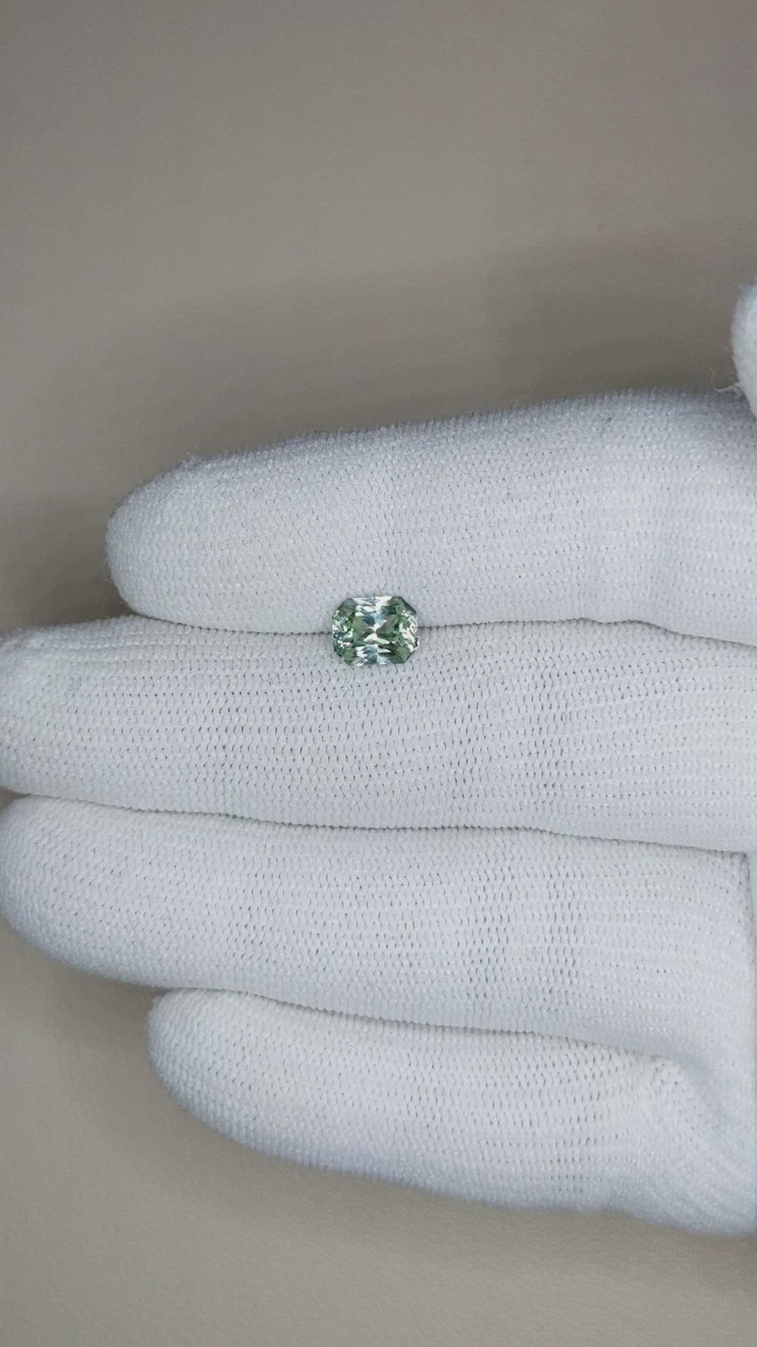 1.57 Ct. Bluish Green Sapphire from Ceylon (Sri Lanka) Size Video