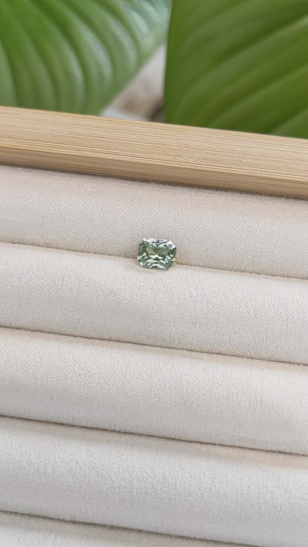 1.57 Ct. Bluish Green Sapphire from Ceylon (Sri Lanka) Size Video