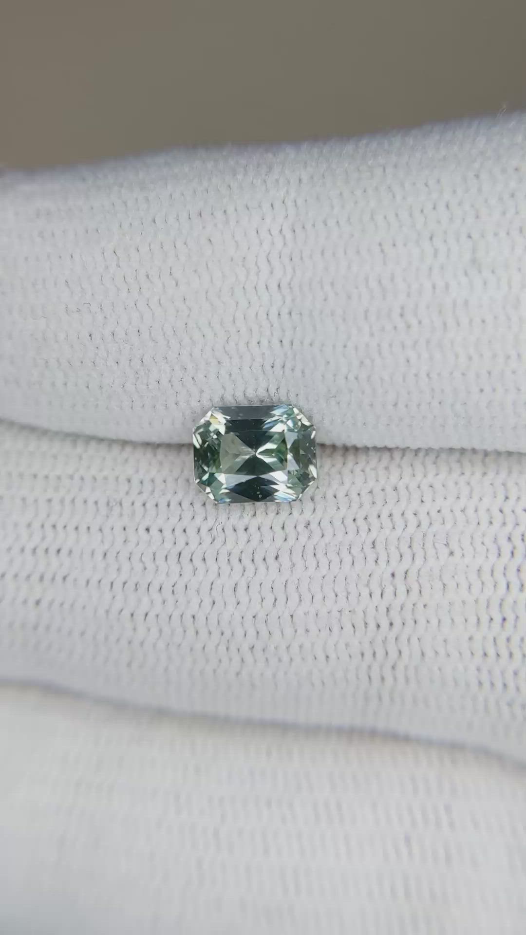 1.57 Ct. Bluish Green Sapphire from Ceylon (Sri Lanka) Size Video