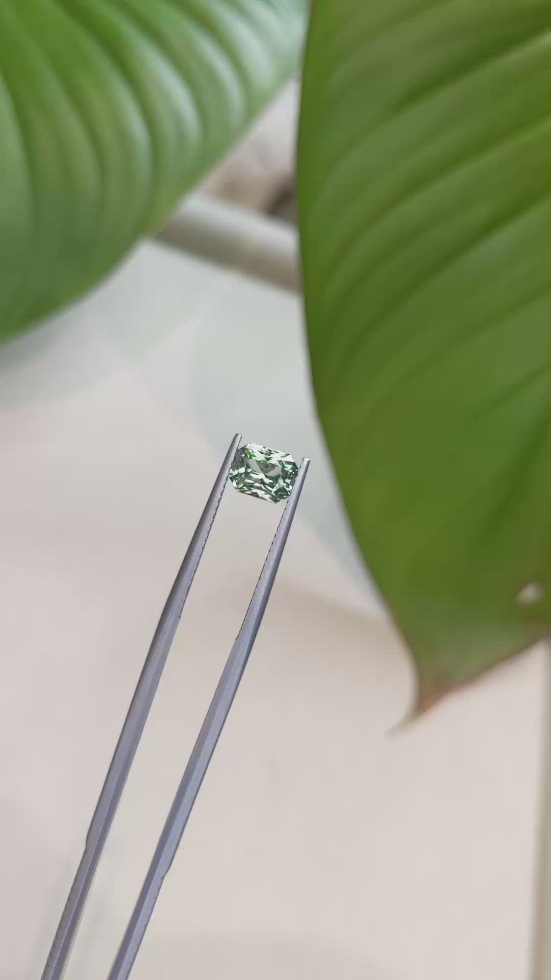 1.57 Ct. Bluish Green Sapphire from Ceylon (Sri Lanka) Size Video
