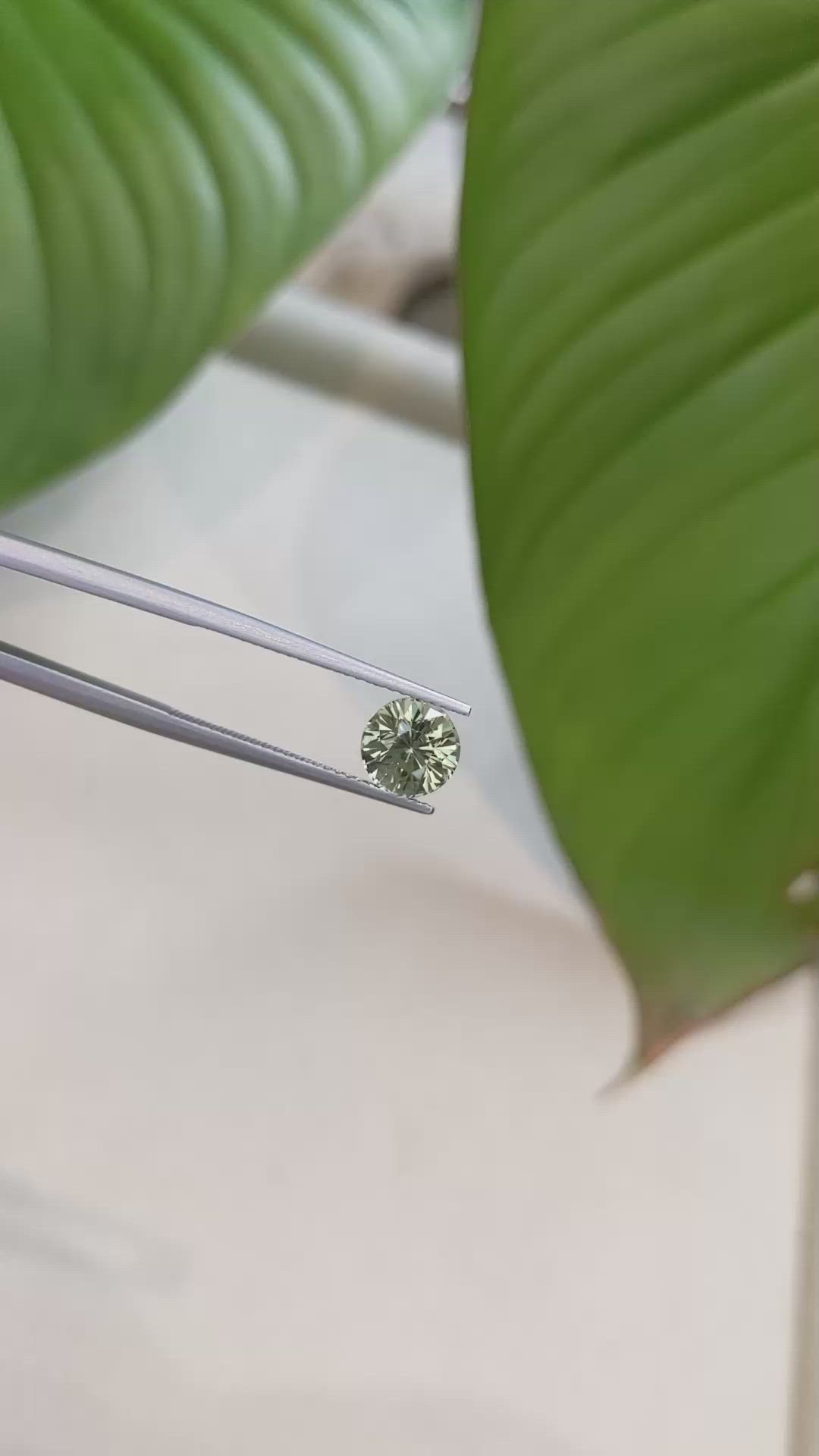 2.15 Ct. Yellowish Green Sapphire from Ceylon (Sri Lanka) Size Video
