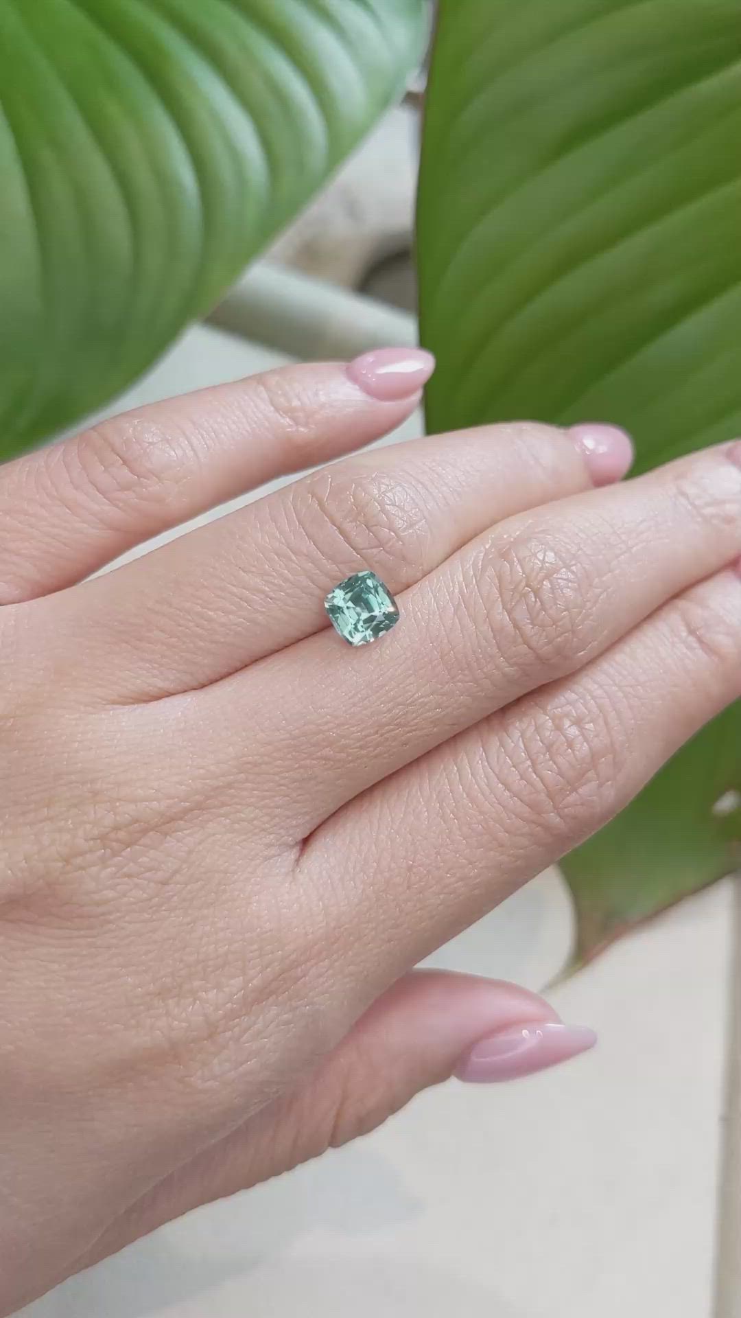 1.57 Ct. Greenish Blue Sapphire from Ceylon (Sri Lanka) Size Video